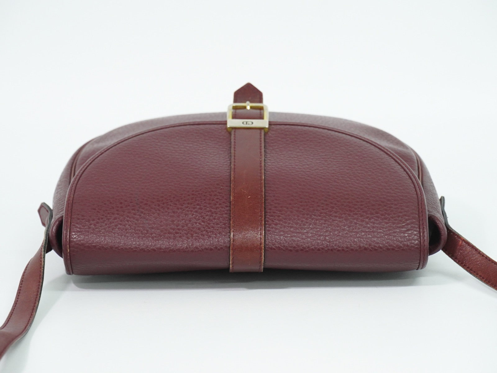Christian Dior Vintage Cd Flap Leather Burgundy Leather Shoulder Bag Bag (Pre-Owned)
