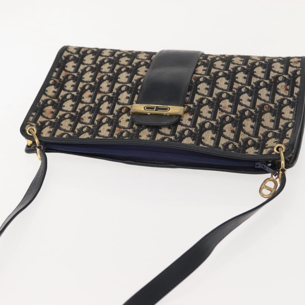 Christian Dior Vintage Cd Trotter Canvas Navy Canvas Shoulder Bag Bag (Pre-Owned)