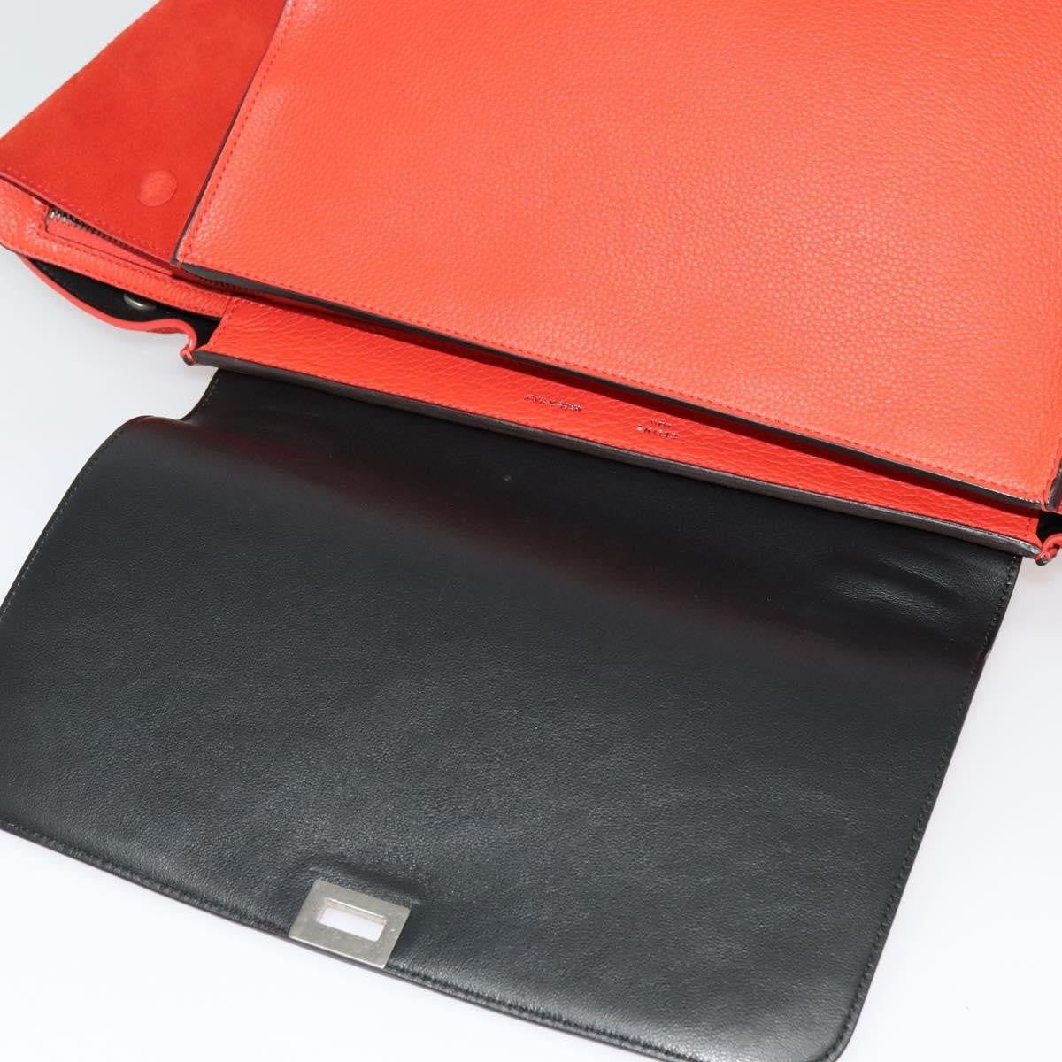 Celine Trapeze Leather With Suede Red Leather Handbag (Pre-Owned)