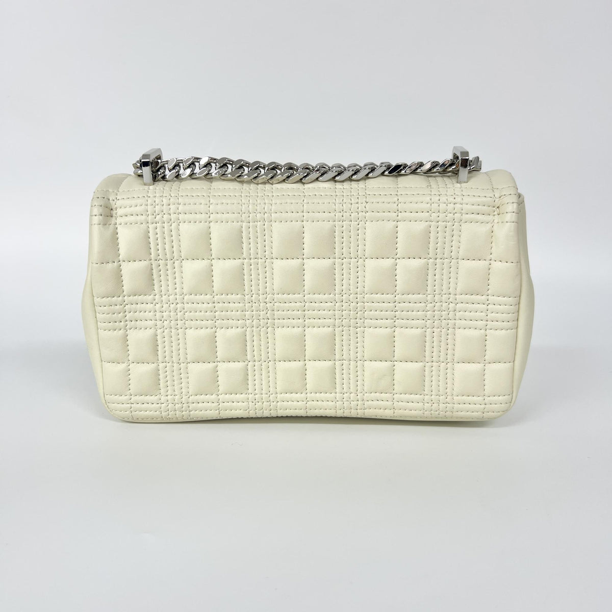 Burberry Lola Wallet On Chain Quilted Leather Ecru Leather Crossbody Bag Bag (Pre-Owned)