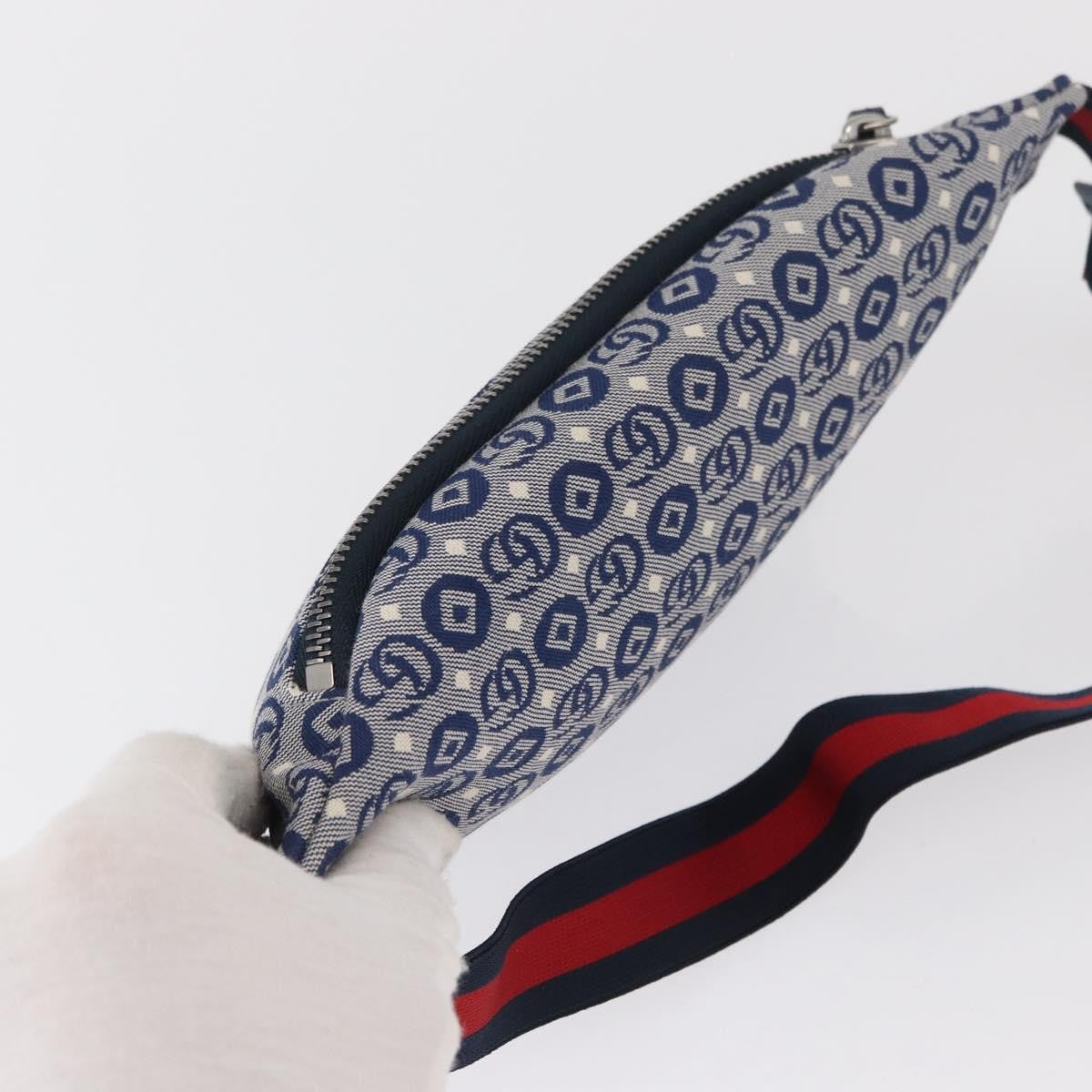 Gucci Children's Belt Printed Gg Coated Canvas Navy Canvas Handbag (Pre-Owned)