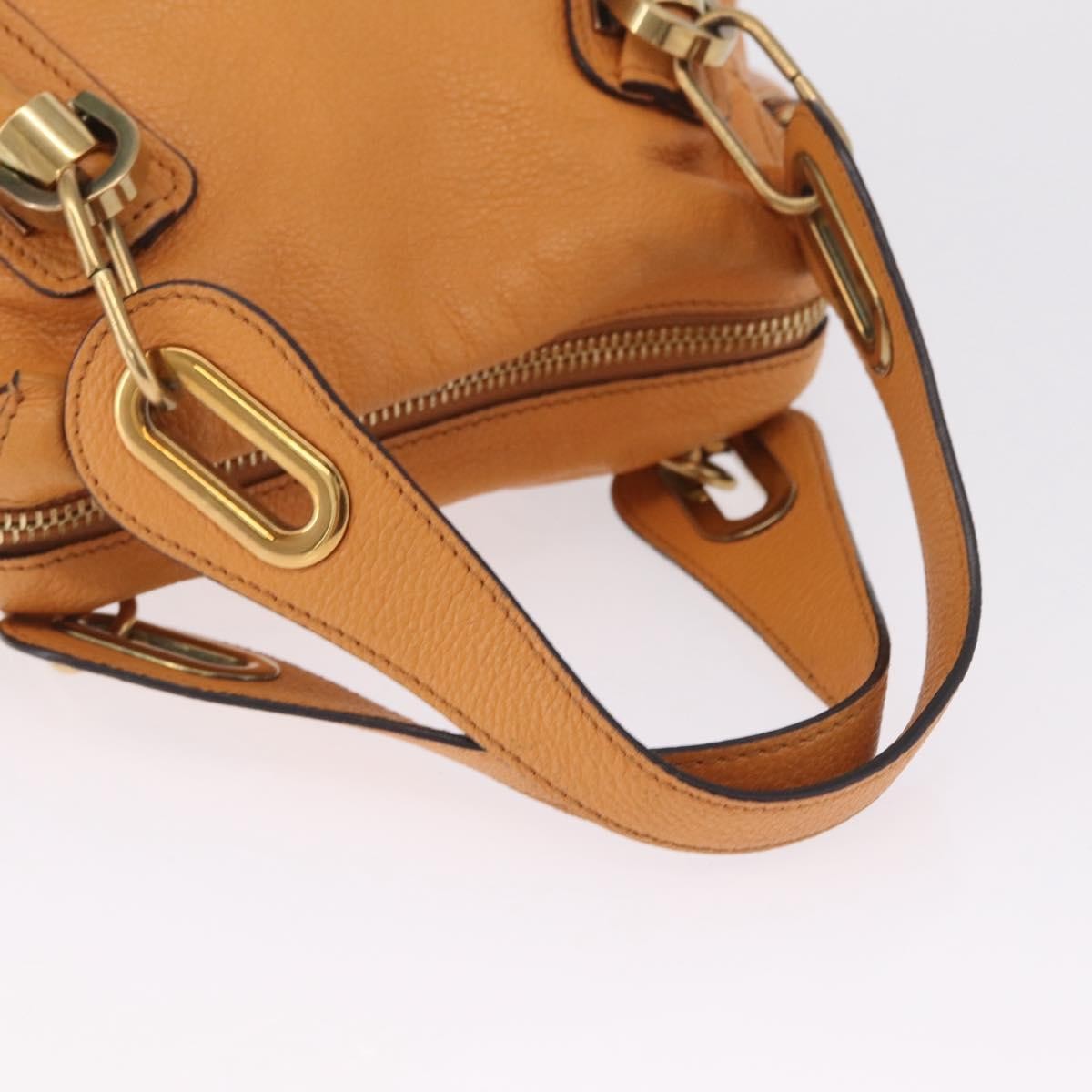Chloe Paraty Top Handle Leather Orange Leather Handbag (Pre-Owned)