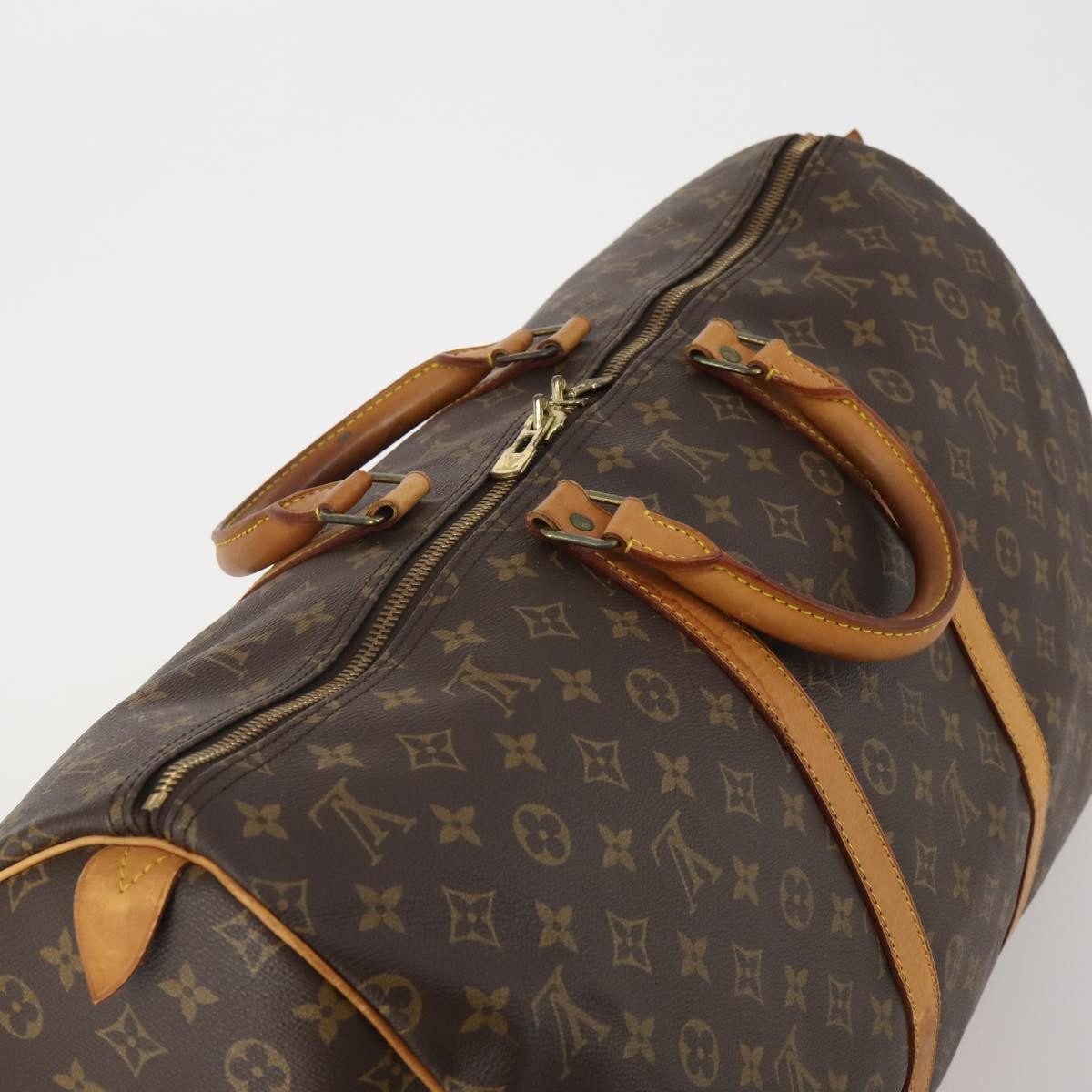 Louis Vuitton Keepall Monogram Brown Canvas Travel Bag Bag (Pre-Owned)