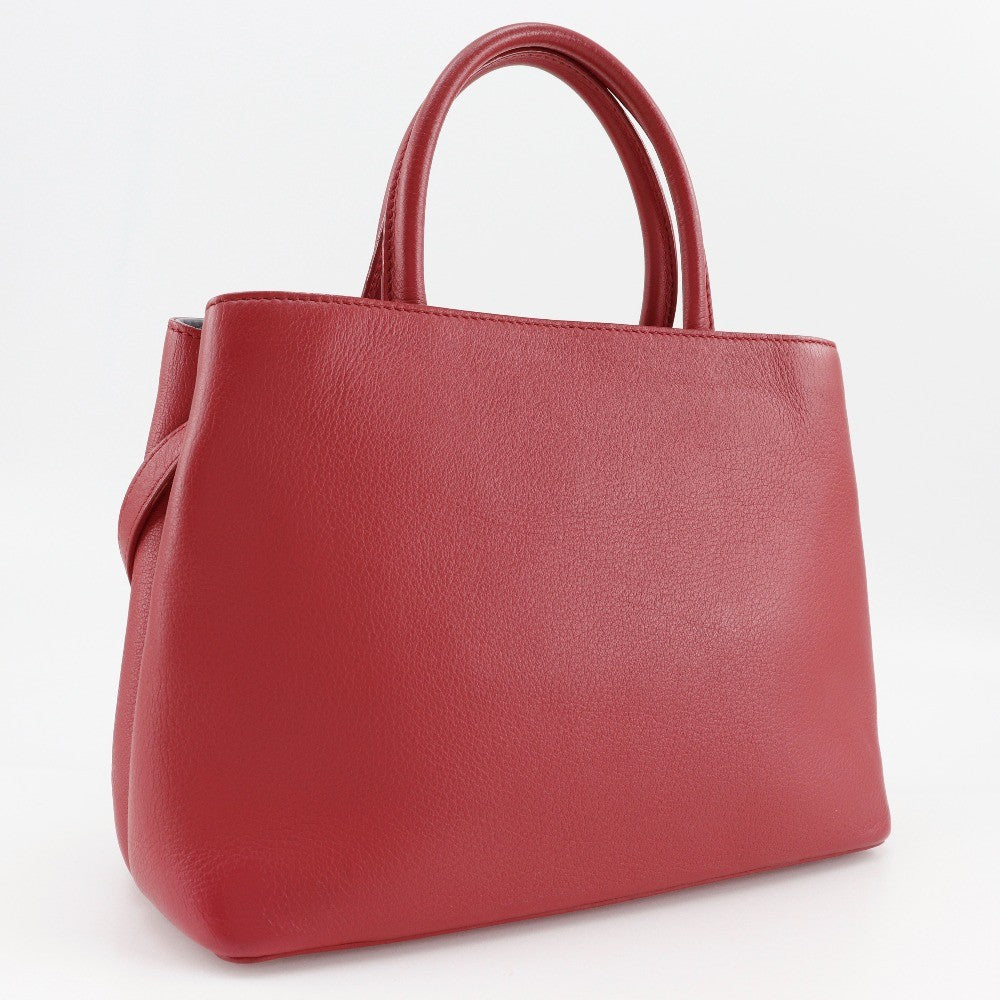 Fendi 2Jours Leather Red Calfskin Tote Bag Bag (Pre-Owned)