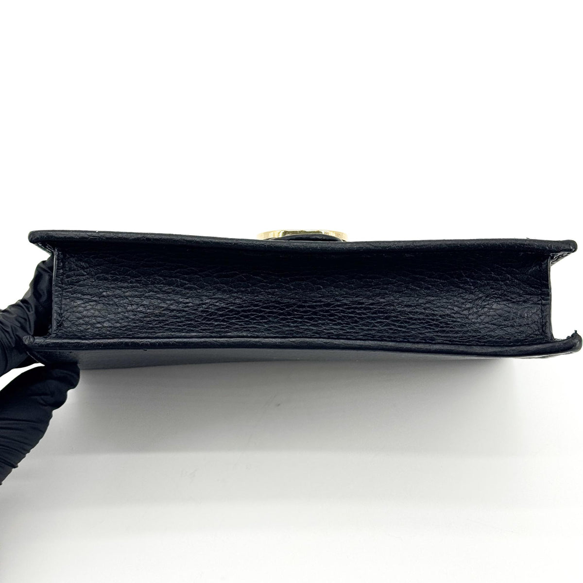 Gucci Interlocking Wallet On Chain Leather Black Leather Shoulder Bag Bag (Pre-Owned)