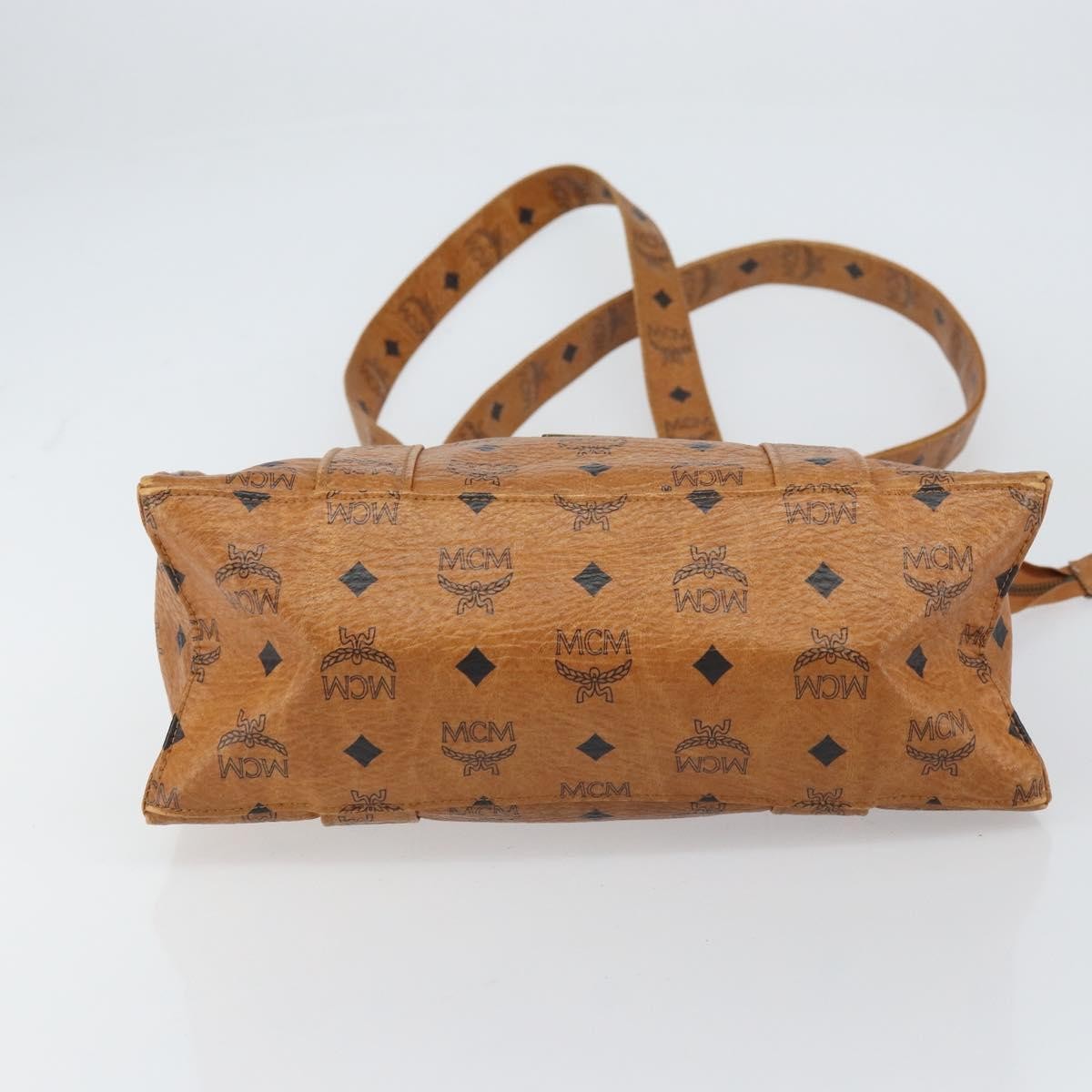 MCM Vintage Visetos Canvas Brown Canvas Tote Bag Bag (Pre-Owned)
