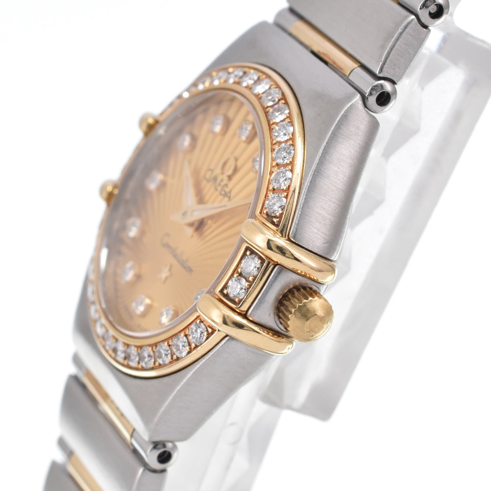 Omega Constellation Quartz Stainless Steel And Yellow Gold With Diamond Bezel And Markers And Mother Of Pearl Watch (Pre-Owned)