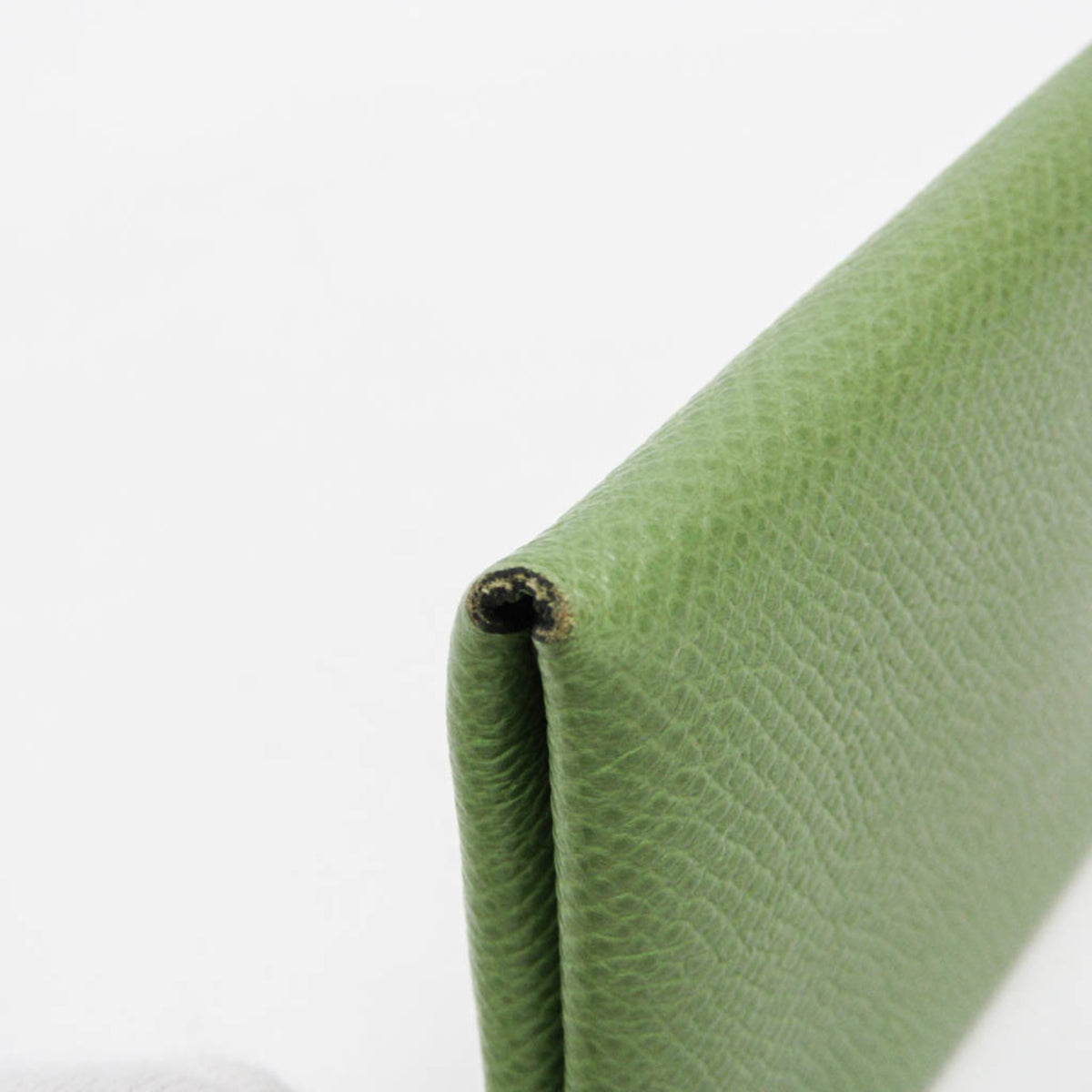Hermes Calvi Duo Card Holder Epsom Green Leather Card Holders Accessory (Pre-Owned)
