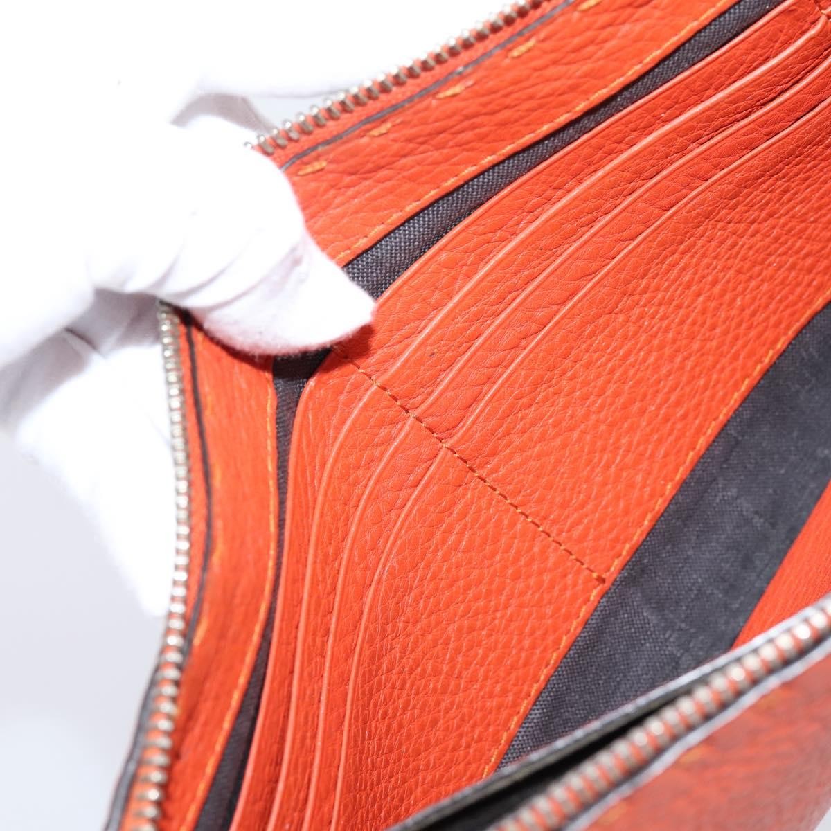 Fendi Selleria Zip Clutch Leather Orange Leather Clutche & Pouche Bag (Pre-Owned)