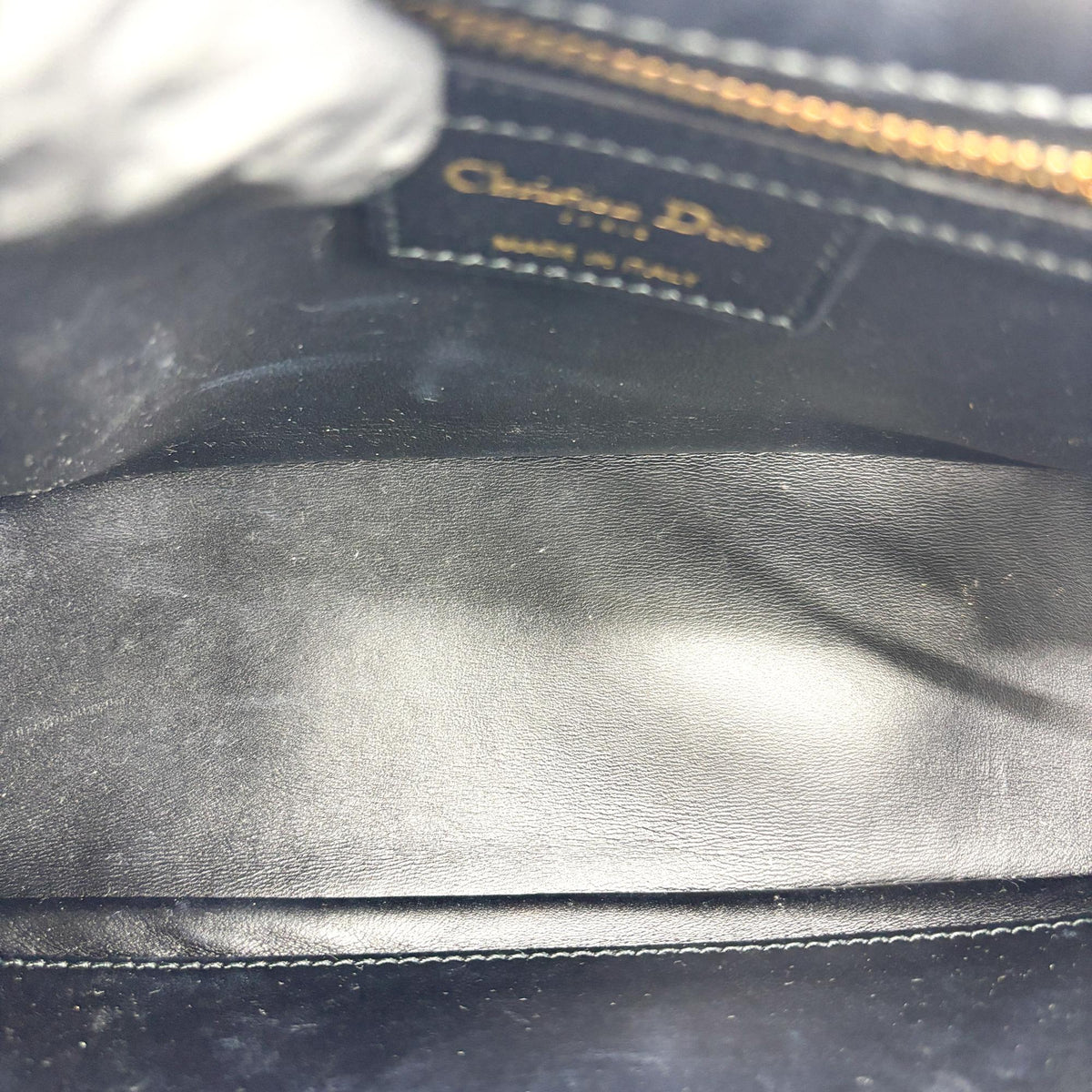 Christian Dior Caro Cannage Quilt Calfskin Black Leather Handbag (Pre-Owned)