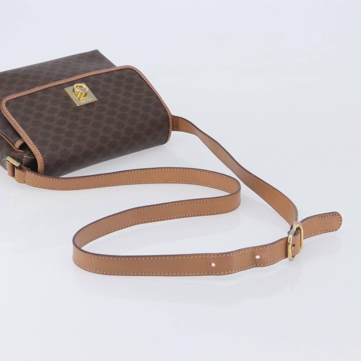 Celine Macadam Shoulder Canvas Brown Canvas Crossbody Bag Bag (Pre-Owned)
