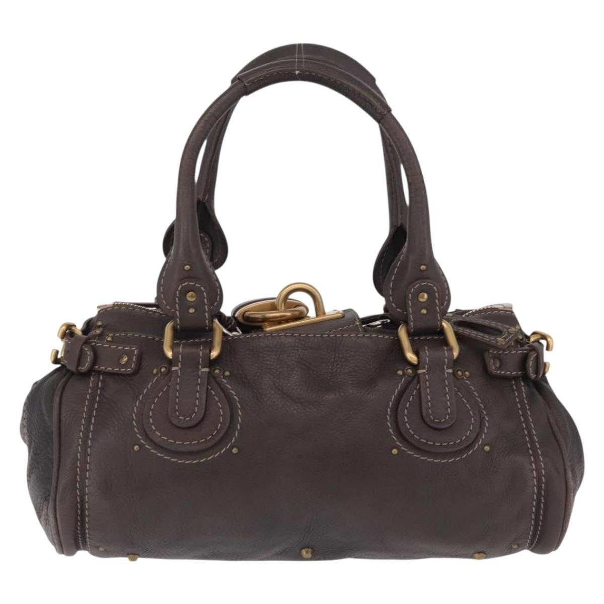 Chloe Paddington Lock Leather Brown Leather Handbag (Pre-Owned)