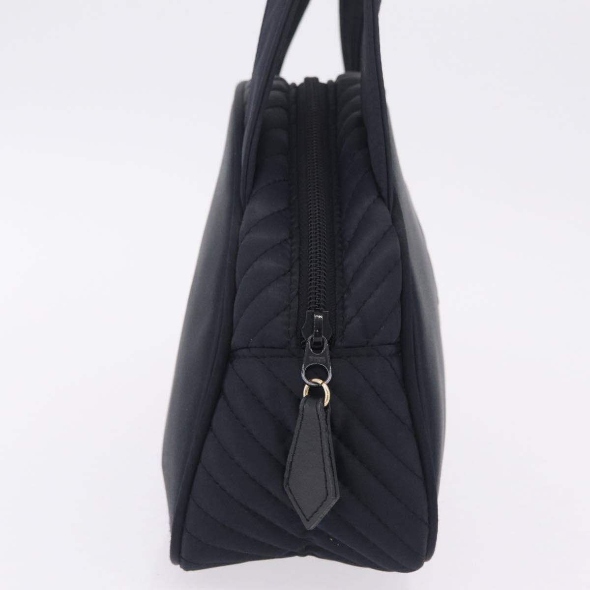 Saint Laurent Vintage Quilted Top Handle Bag Nylon Navy Nylon Handbag (Pre-Owned)
