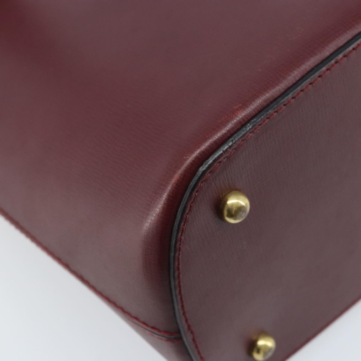Cartier Vintage Must De Cartier Leather Burgundy Leather Handbag (Pre-Owned)