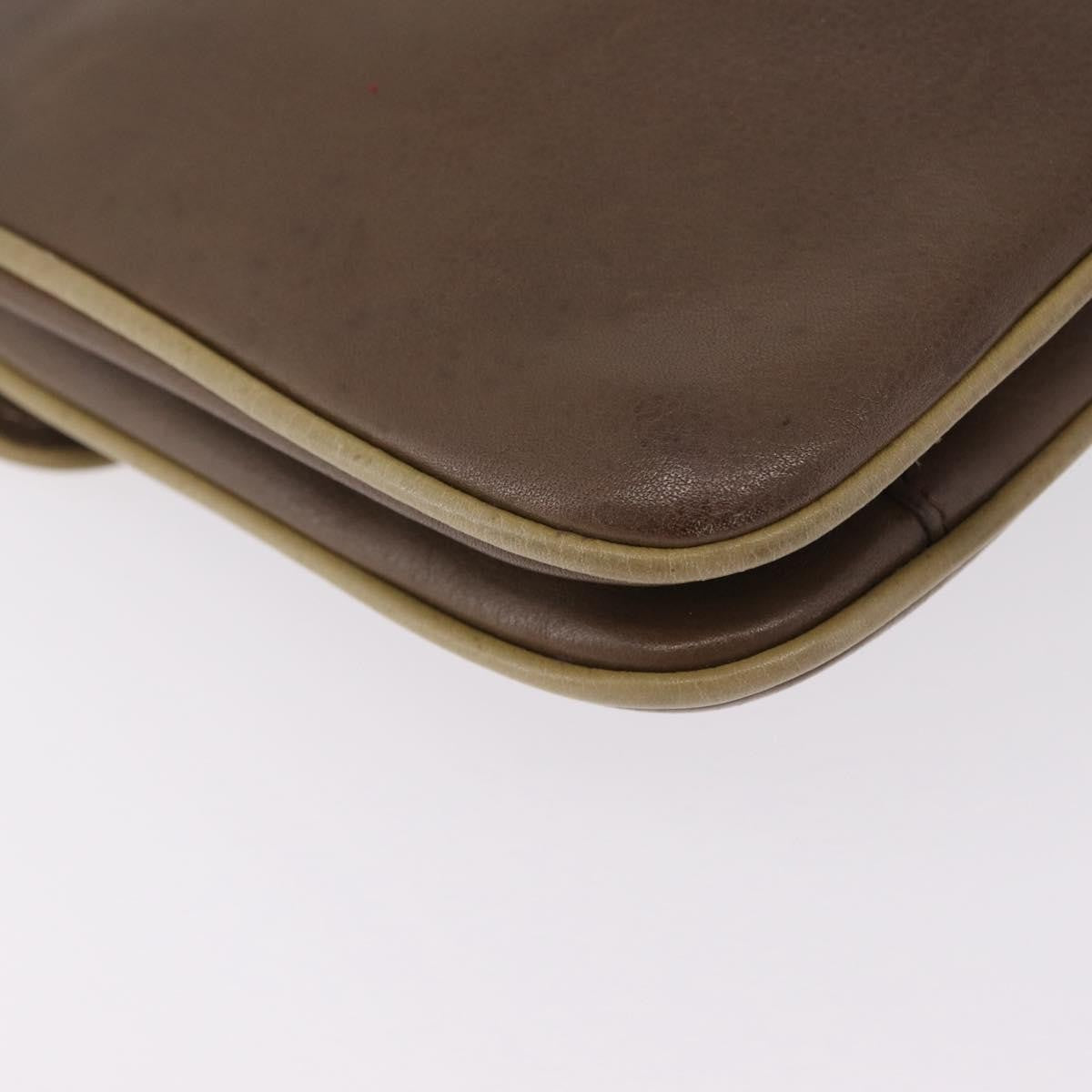 Celine Flap Shoulder Leather Brown Leather Shoulder Bag Bag (Pre-Owned)