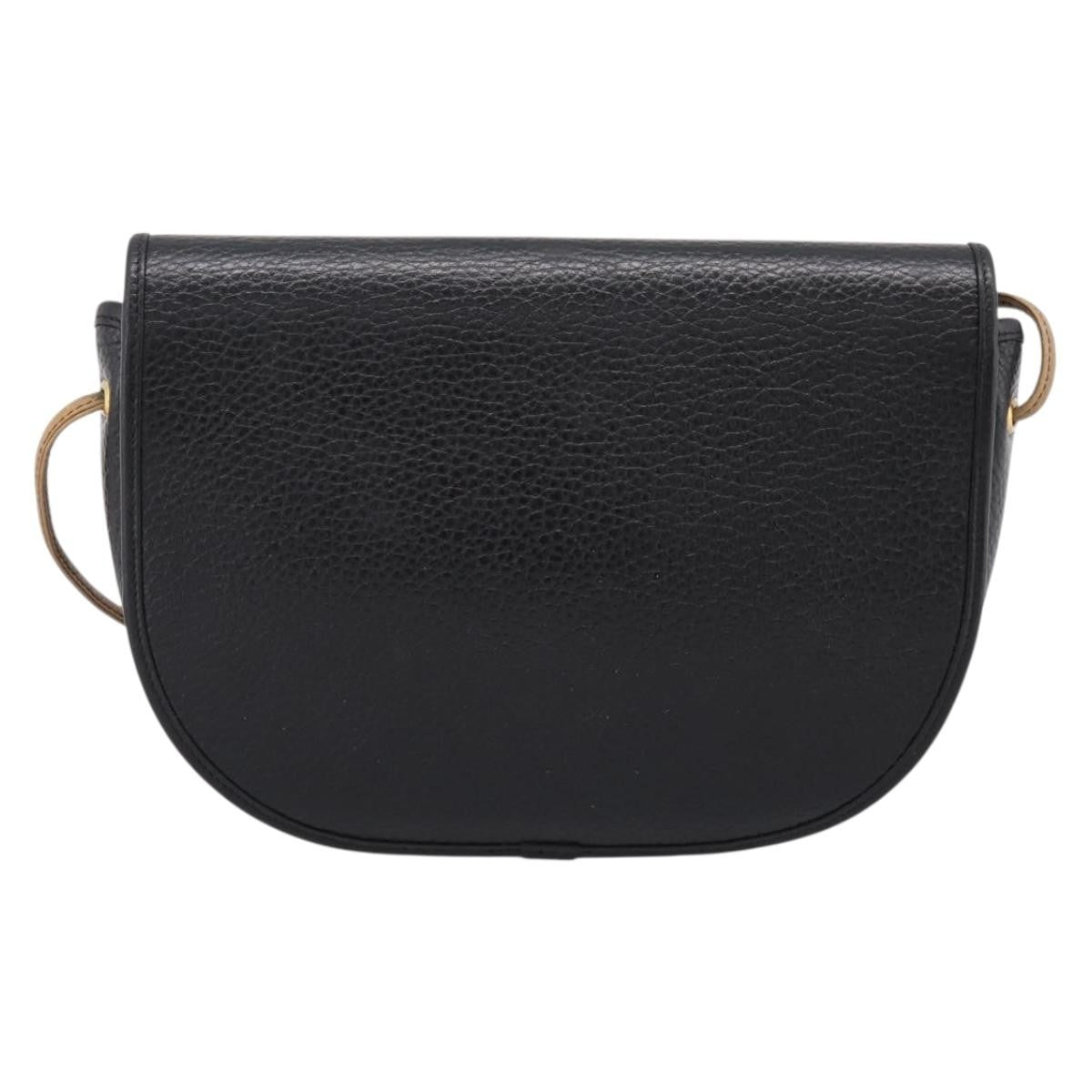 Christian Dior Vintage Flap Canvas Black Leather Shoulder Bag Bag (Pre-Owned)