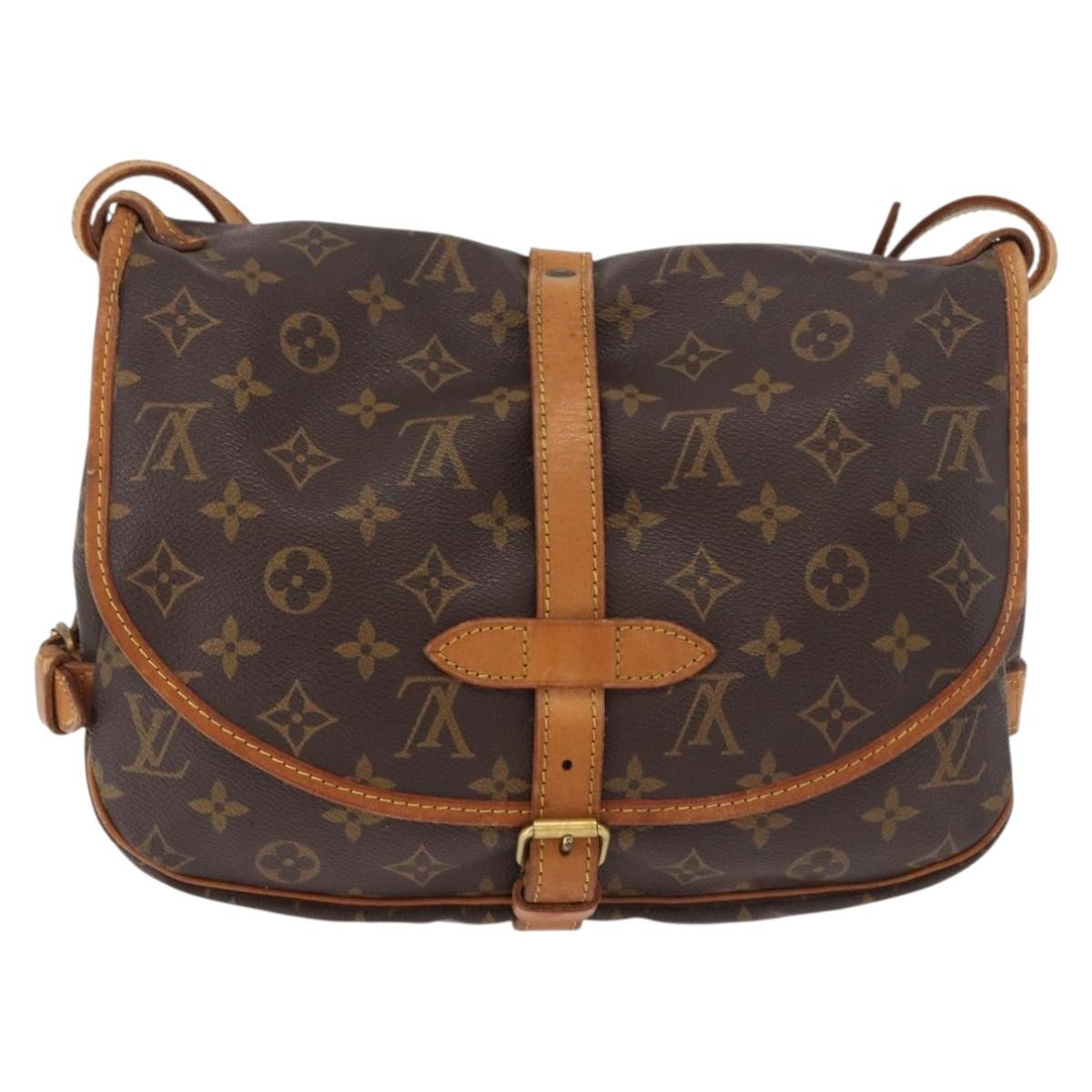 Louis Vuitton Saumur Handbag Monogram Canvas Brown Canvas Handbag (Pre-Owned)