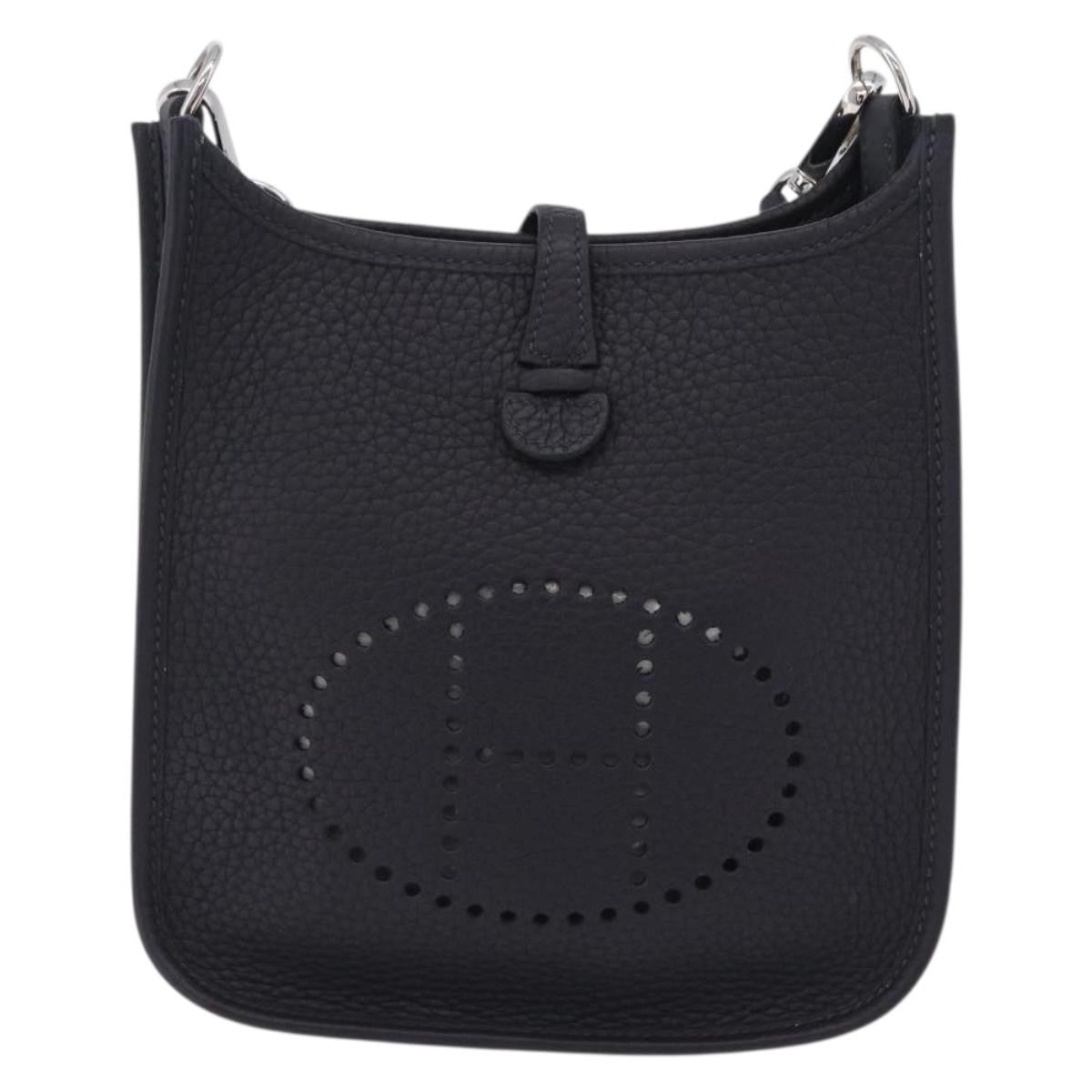 Hermes Evelyne Bag Gen Iii Clemence Black Leather Shoulder Bag Bag (Pre-Owned)