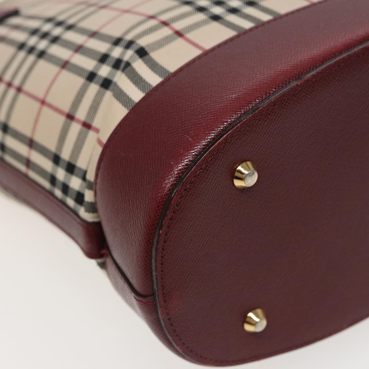 Burberry Nova Check Tote Canvas And Leather Beige Canvas Tote Bag Bag (Pre-Owned)