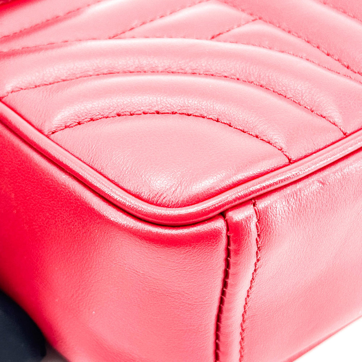 Prada Camera Diagramme Quilted Leather Red Leather Handbag (Pre-Owned)