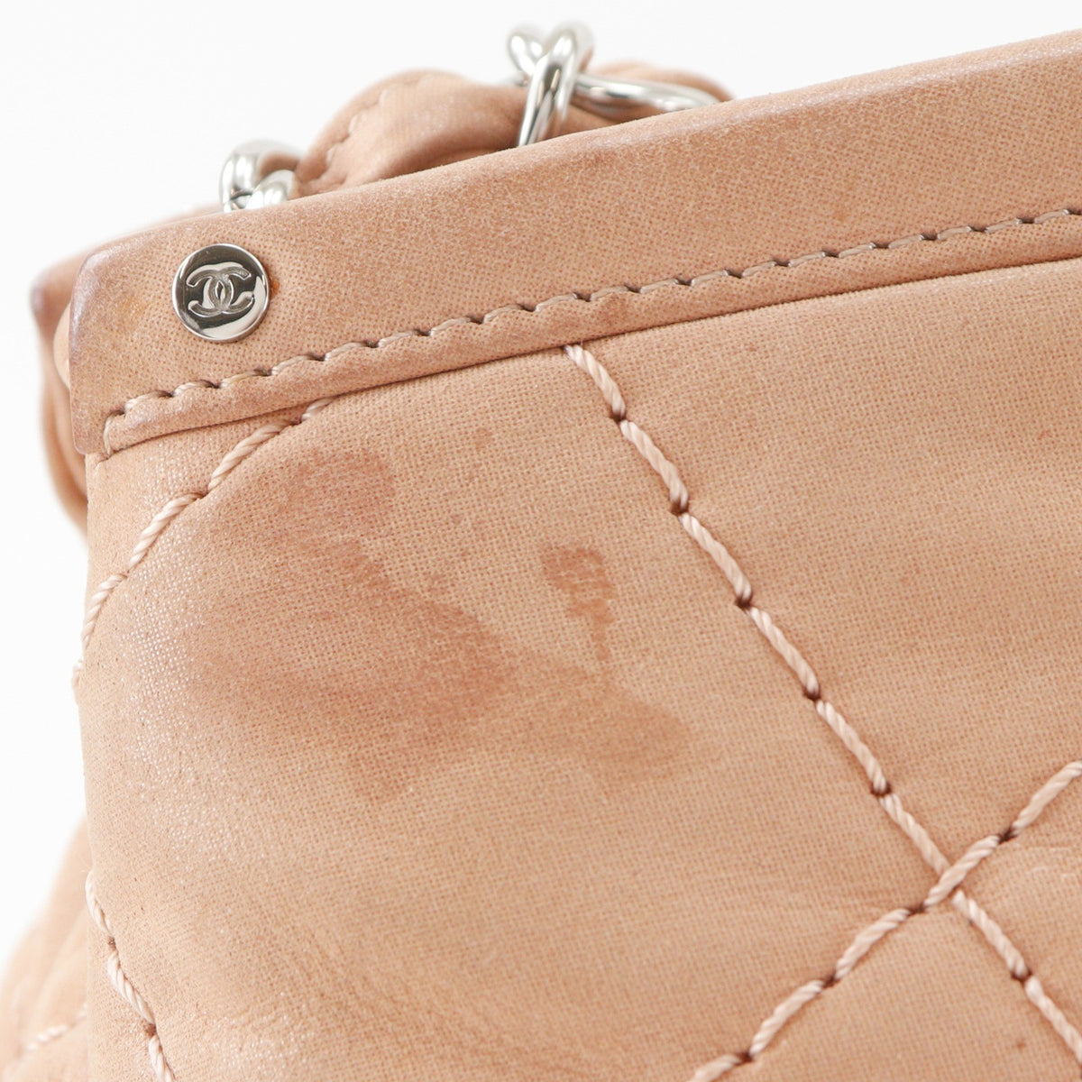 Chanel Cc Sea Hit Quilted Iridescent Calfskin Pink Leather Tote Bag Bag (Pre-Owned)