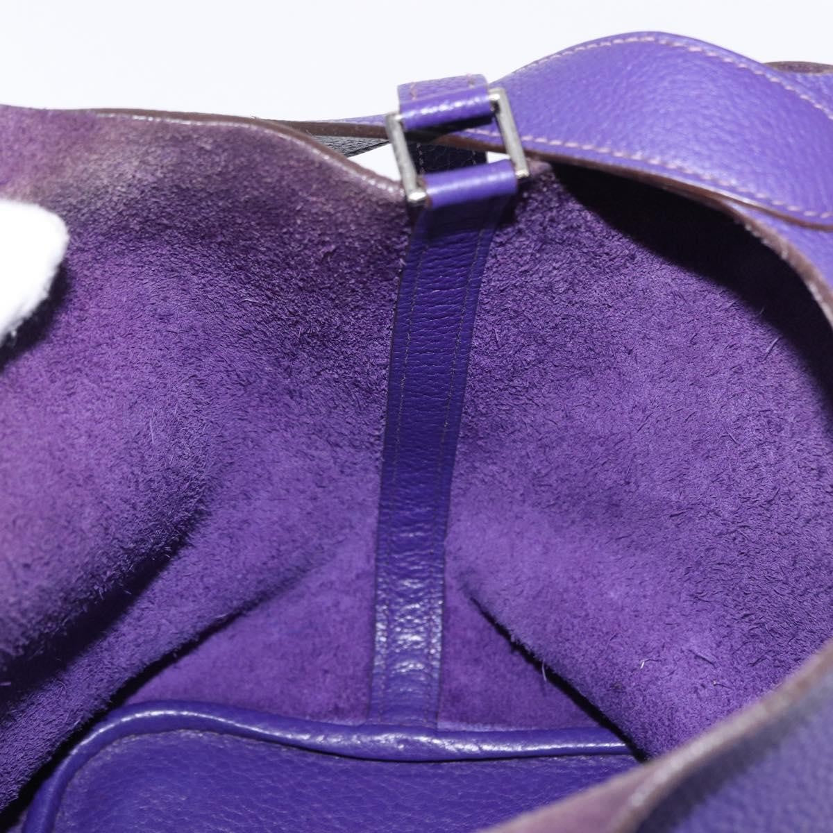 Hermes Picotin Lock Clemence Purple Leather Handbag (Pre-Owned)