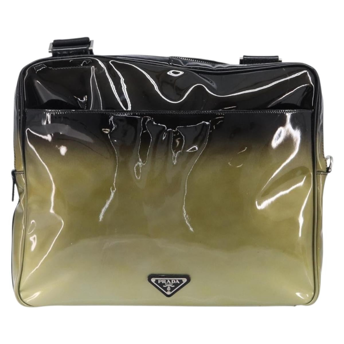 Prada Shoulder Bag Patent Leather Green Patent_Leather Shoulder Bag Bag (Pre-Owned)
