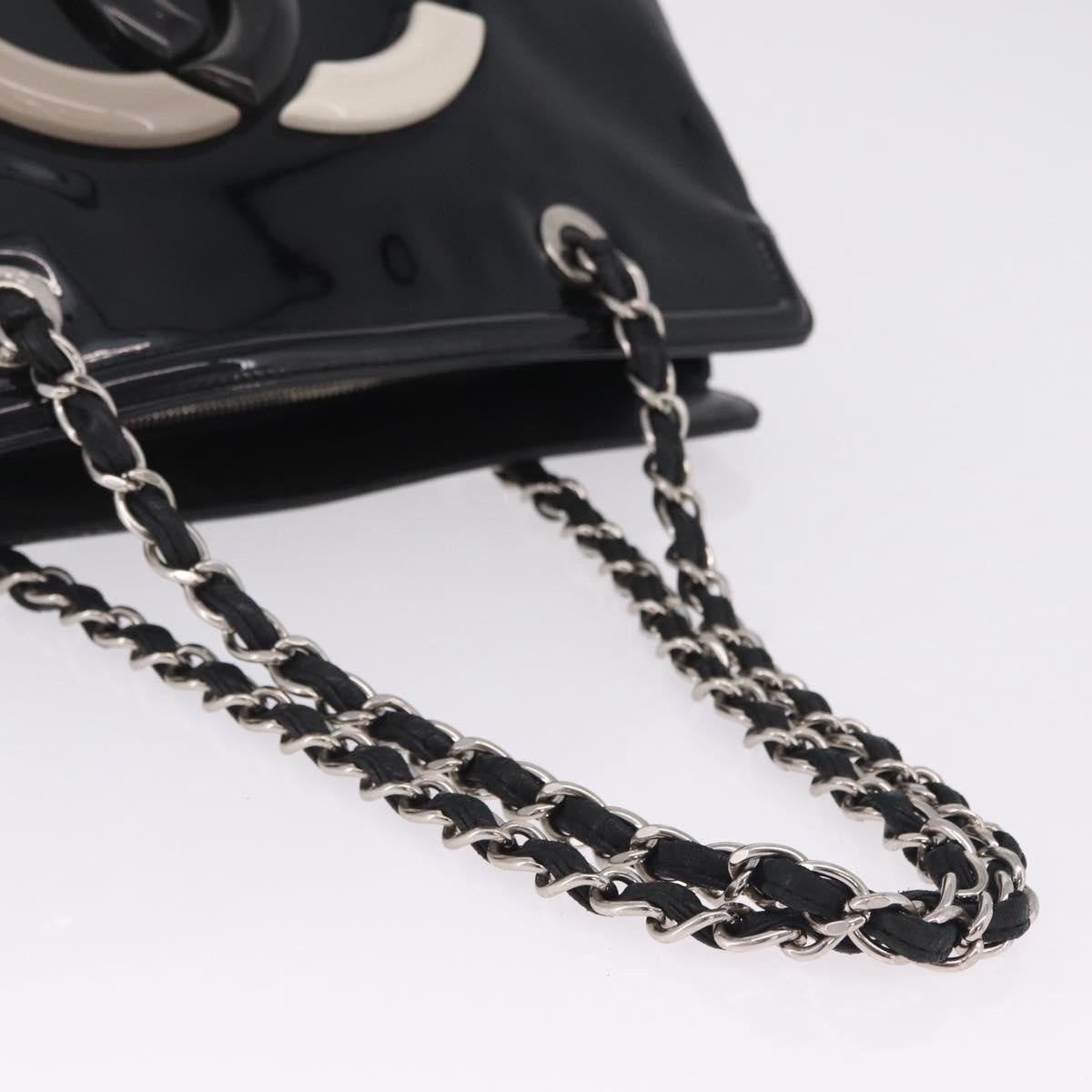 Chanel Lipstick Open Patent Vinyl Black Patent_Leather Tote Bag Bag (Pre-Owned)
