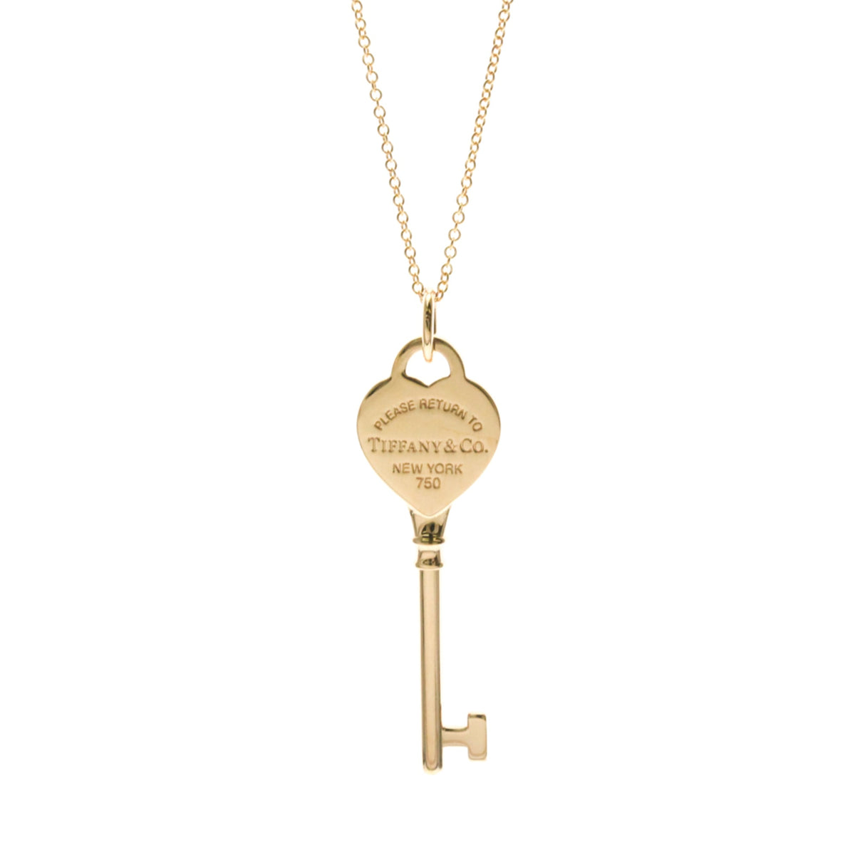 Tiffany & Co. Heart Key Pendant 18K Rose Gold With Diamonds Gold Pink_Gold Necklace Jewelry (Pre-Owned)