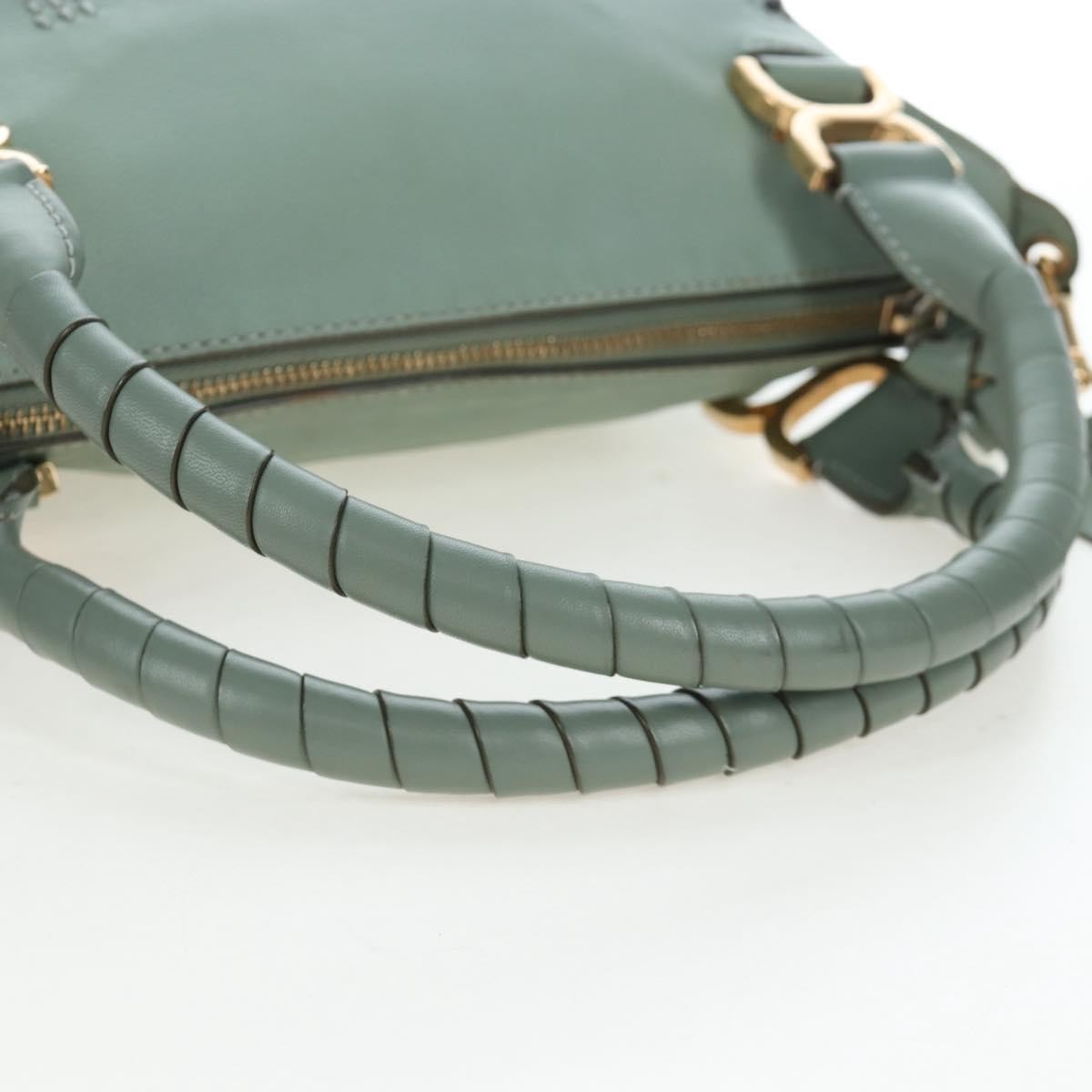 Chloe Marcie Top Handle Leather Green Leather Handbag (Pre-Owned)
