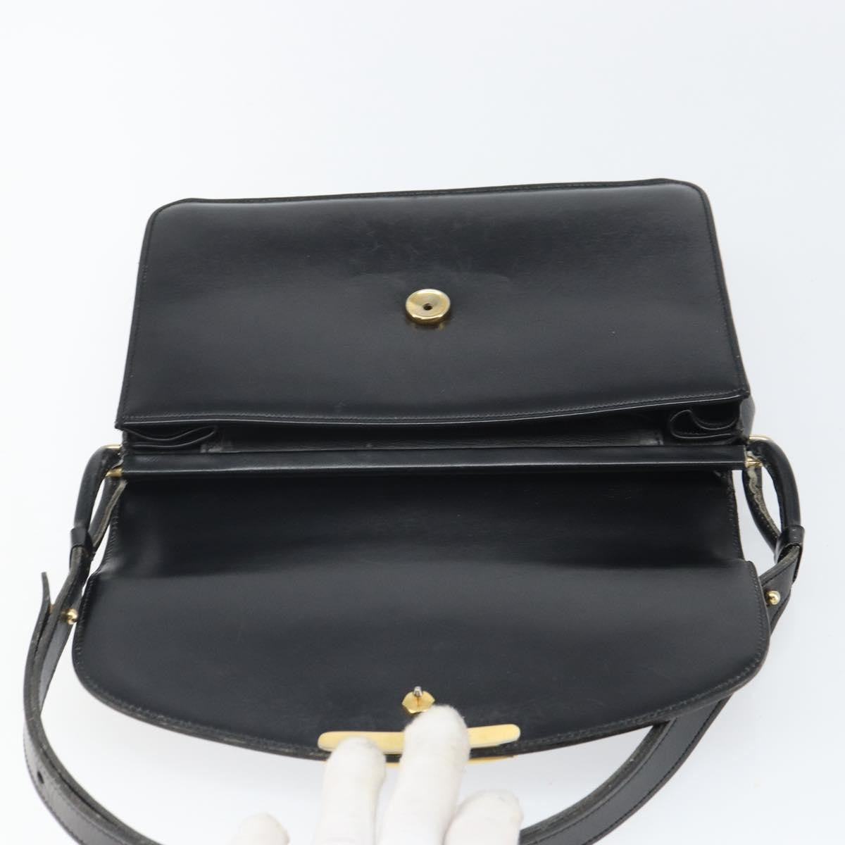 Christian Dior Shoulder Leather Black Leather Shoulder Bag Bag (Pre-Owned)