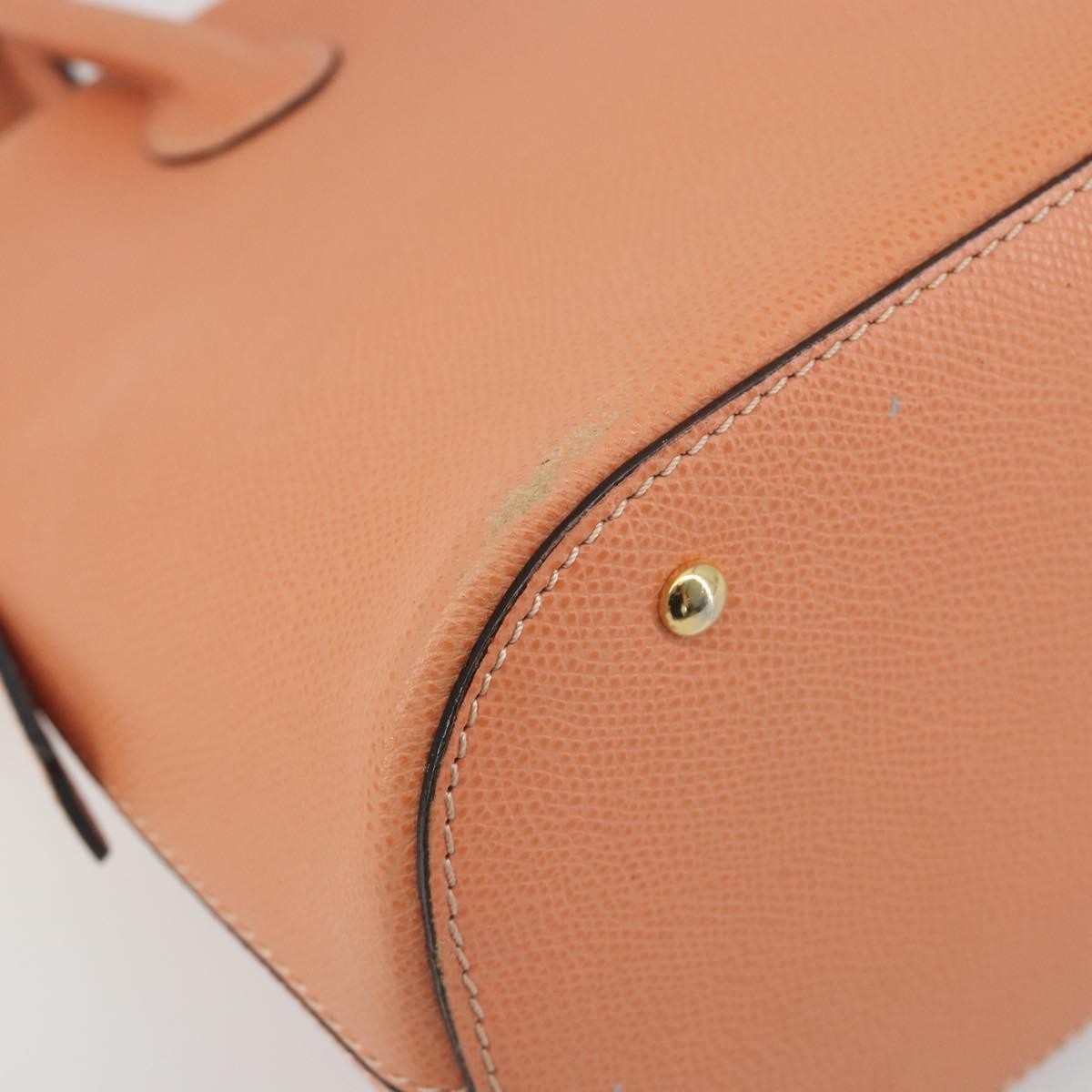 Celine Vintage Convertible Bowler Leather Orange Leather Handbag (Pre-Owned)