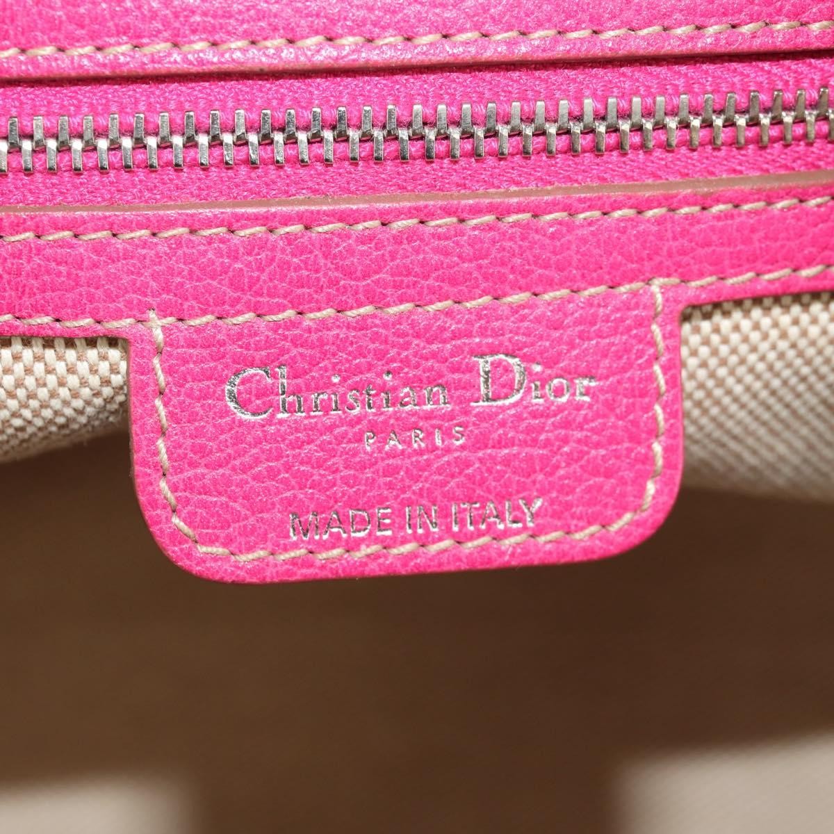 Christian Dior Cannage Canvas Pink Canvas Handbag (Pre-Owned)