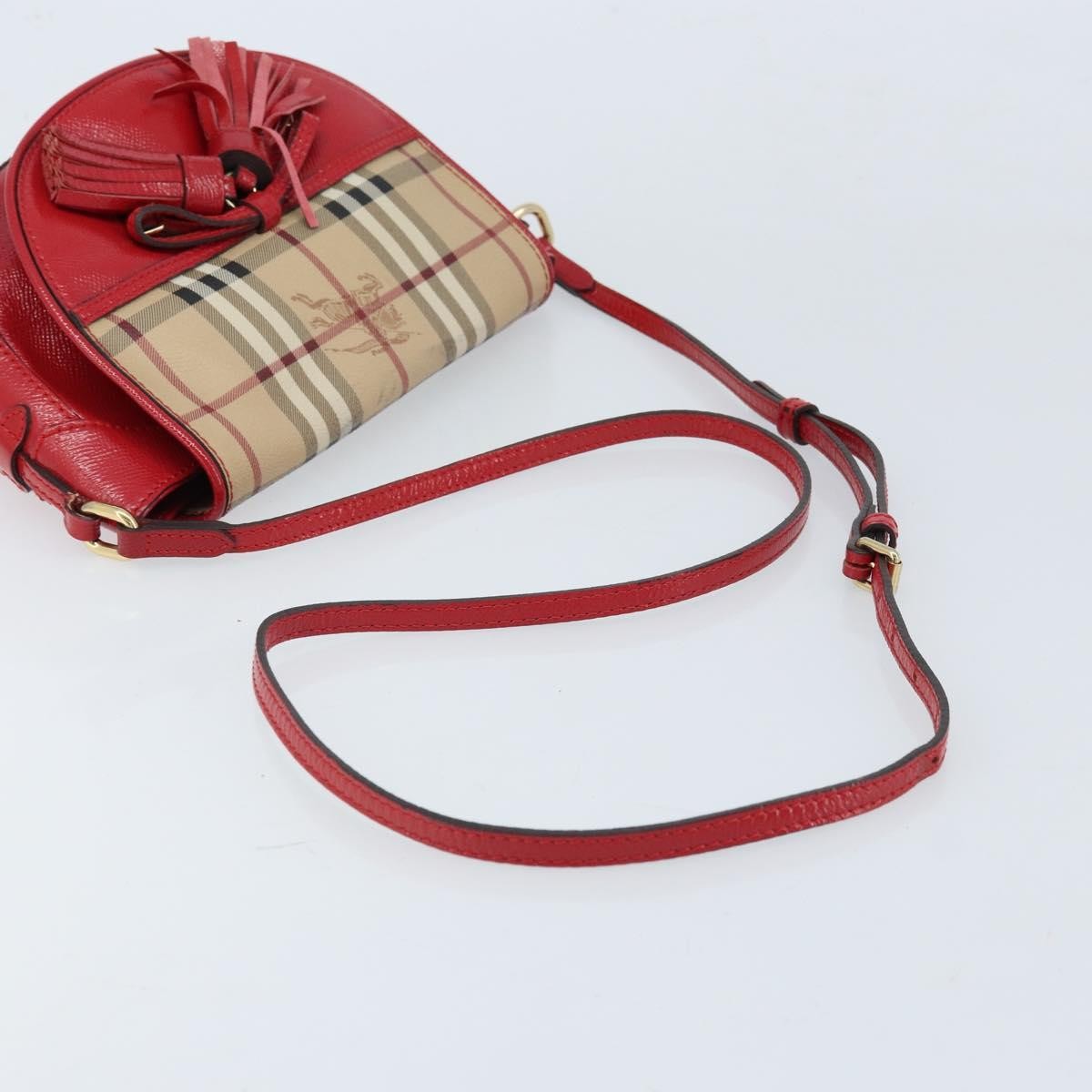Burberry Maydown Haymarket Coated Canvas And Leather Beige Canvas Shoulder Bag Bag (Pre-Owned)