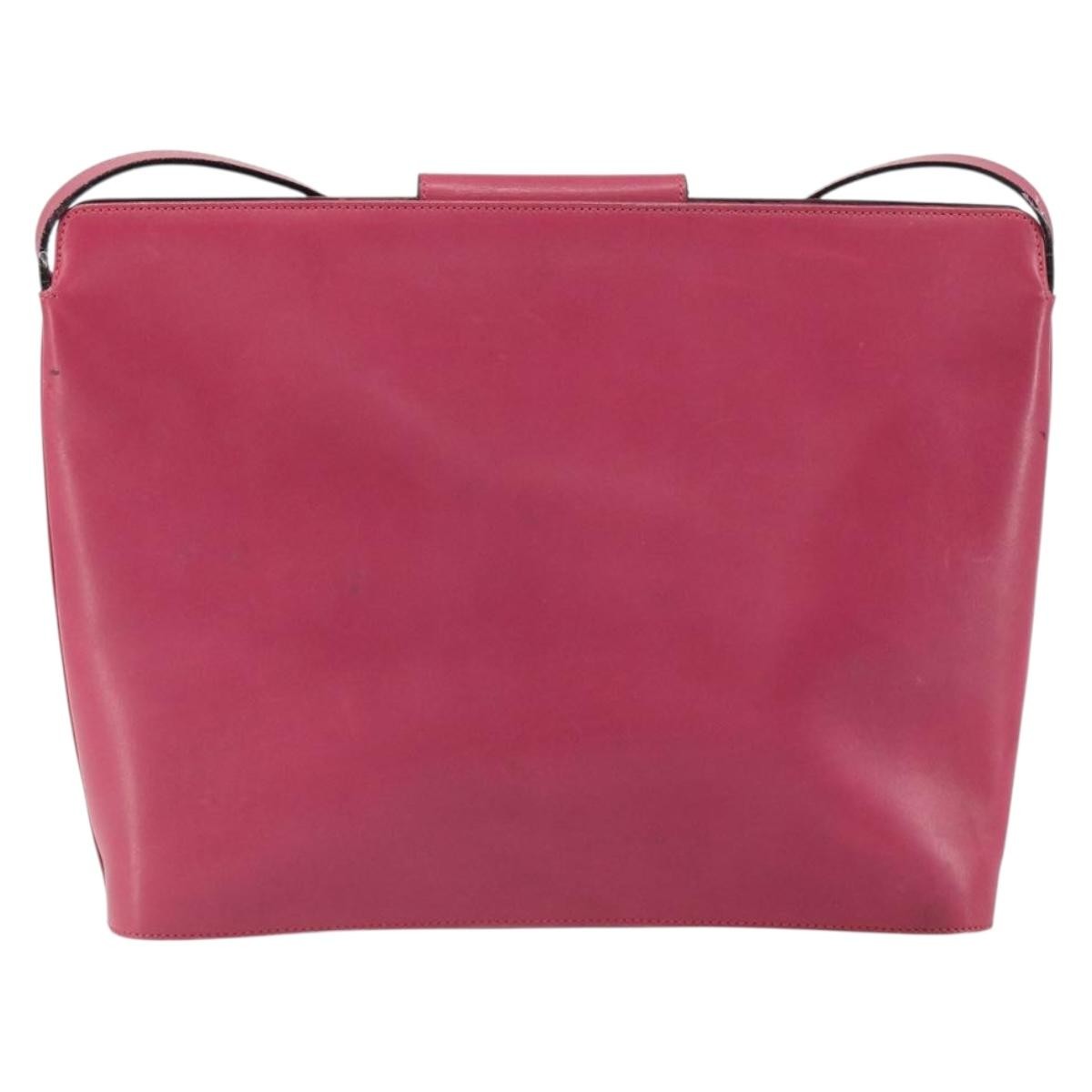 Salvatore Ferragamo Gancini Leather Pink Leather Shoulder Bag Bag (Pre-Owned)