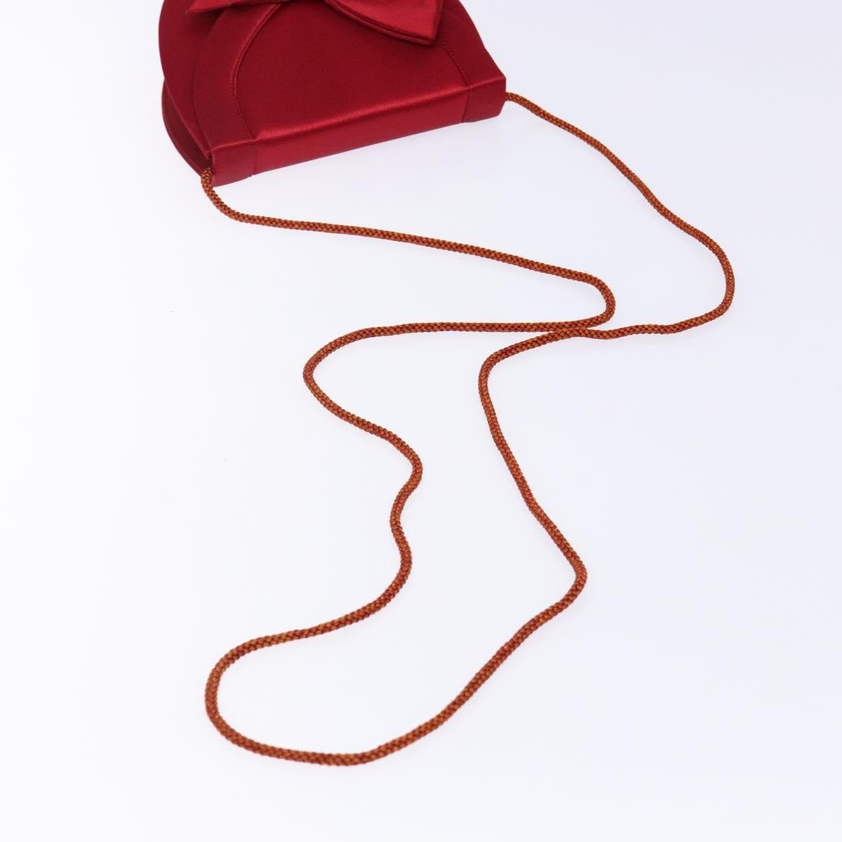 Saint Laurent Vintage Flap Silk Red Satin Clutche & Pouche Bag (Pre-Owned)