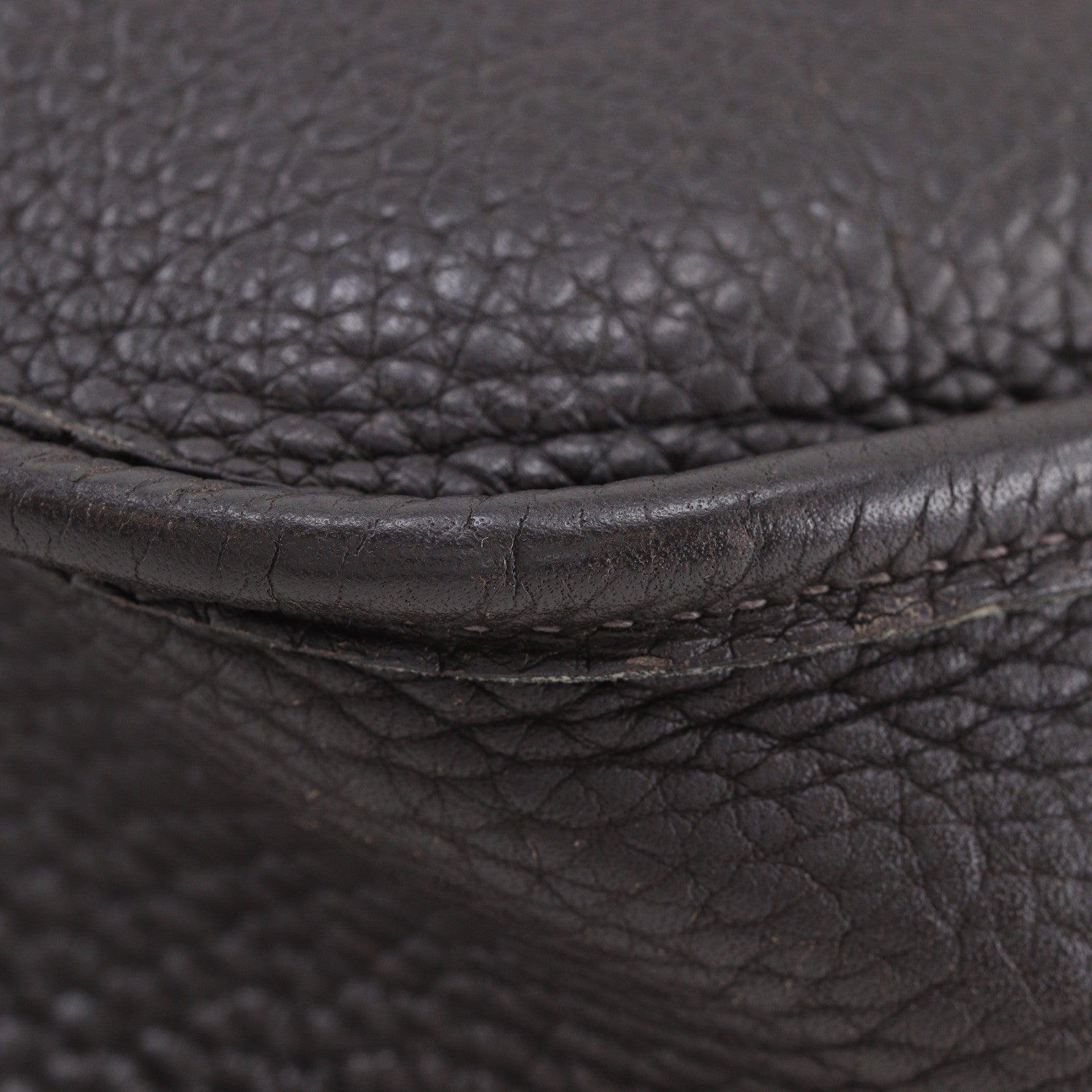 Hermes Evelyne Bag Gen I Clemence Brown Leather Handbag (Pre-Owned)
