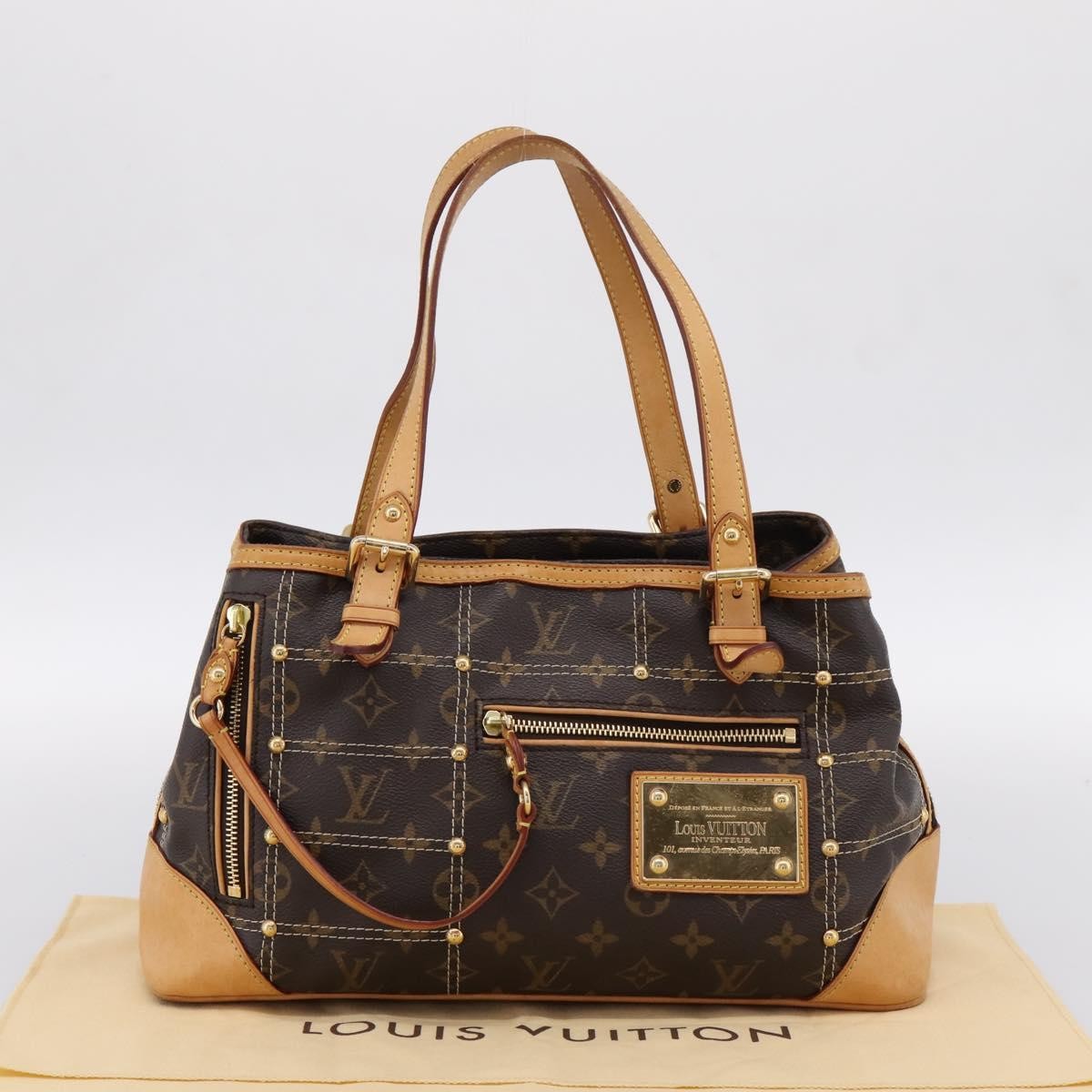 Louis Vuitton Riveting Monogram Canvas Brown Canvas Shoulder Bag Bag (Pre-Owned)