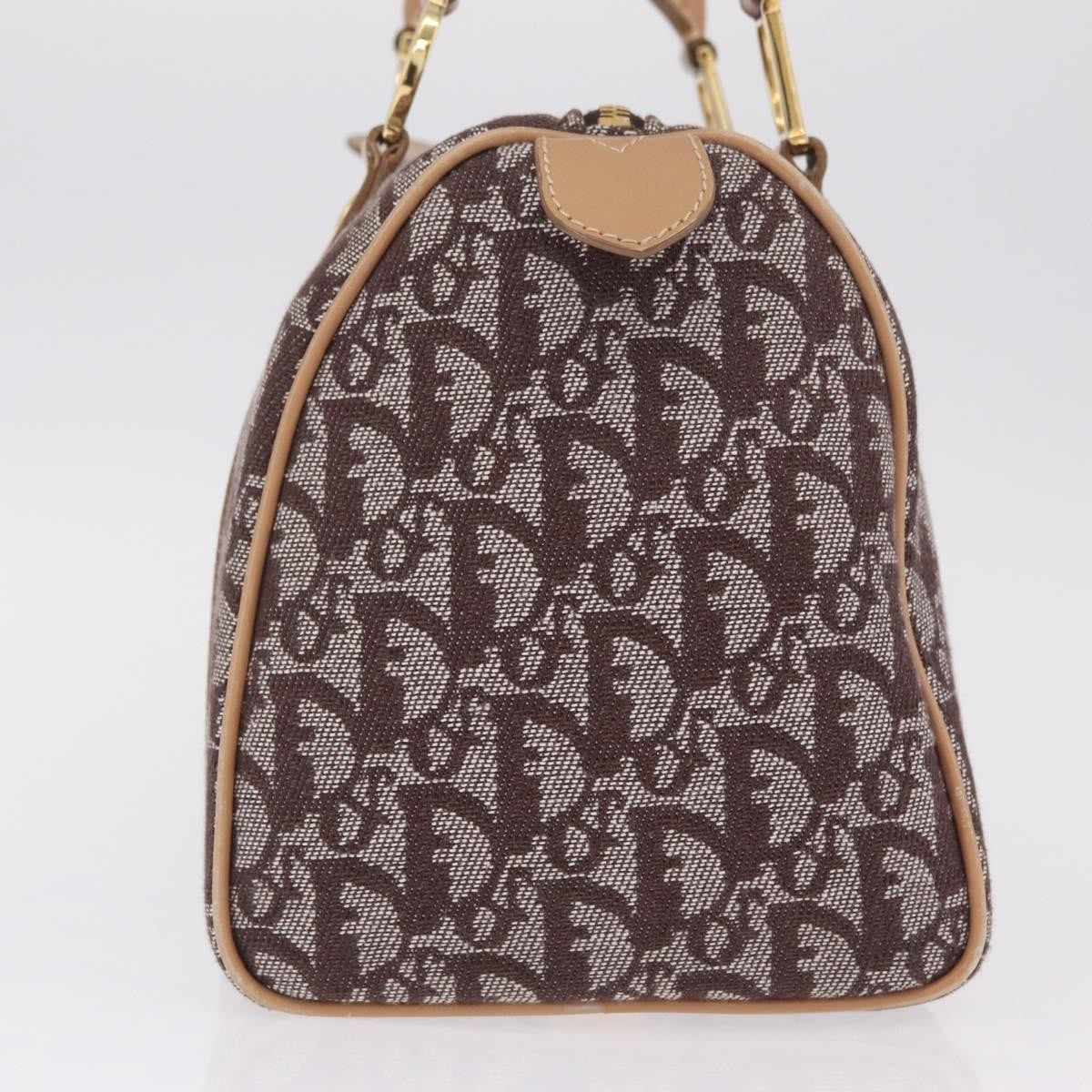 Christian Dior Vintage Trotter Boston Diorissimo Canvas Brown Canvas Handbag (Pre-Owned)