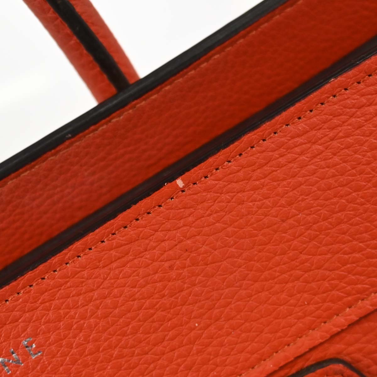 Celine Luggage Grainy Leather Red Leather Handbag (Pre-Owned)