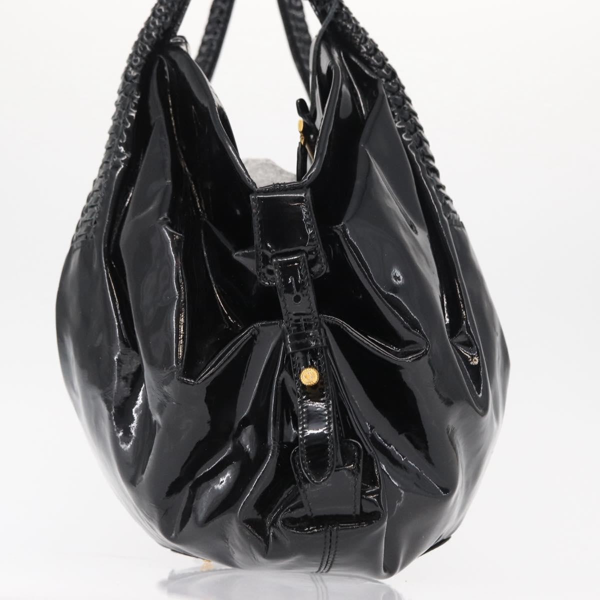 Salvatore Ferragamo Gancini Tote Patent Leather Black Patent_Leather Tote Bag Bag (Pre-Owned)