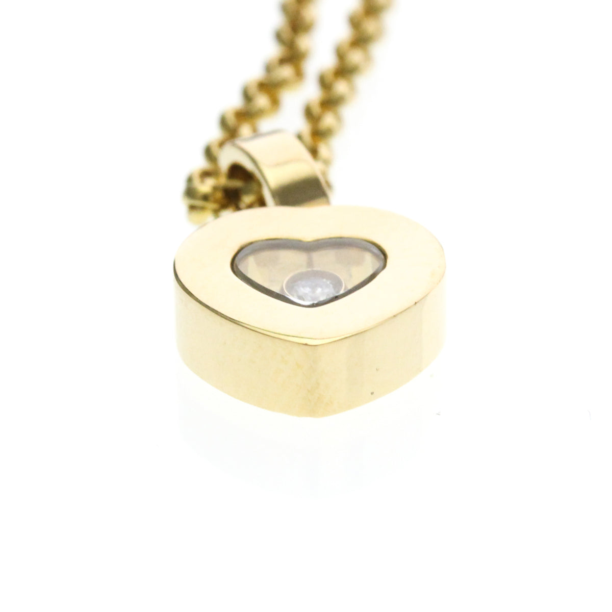 Chopard Happy Diamonds Heart Pendant 18K Yellow Gold With 1 Floating Diamond Gold Yellow_Gold Necklace Jewelry (Pre-Owned)