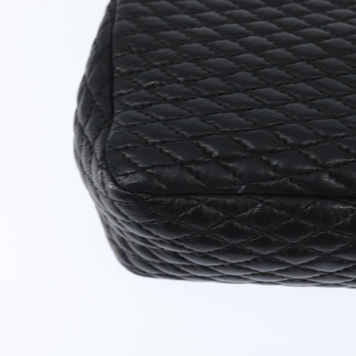 Bally Vintage Chain Quilted Leather Black Leather Shoulder Bag Bag (Pre-Owned)