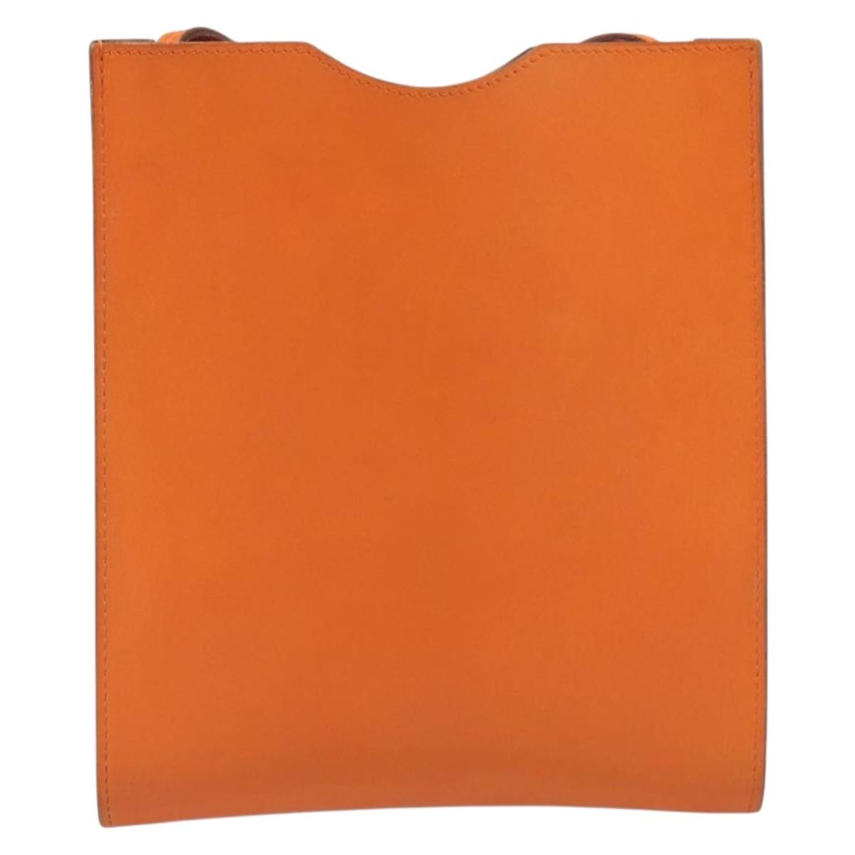 Hermes Onimaitou Pochette Box Calf Orange Leather Clutche & Pouche Bag (Pre-Owned)
