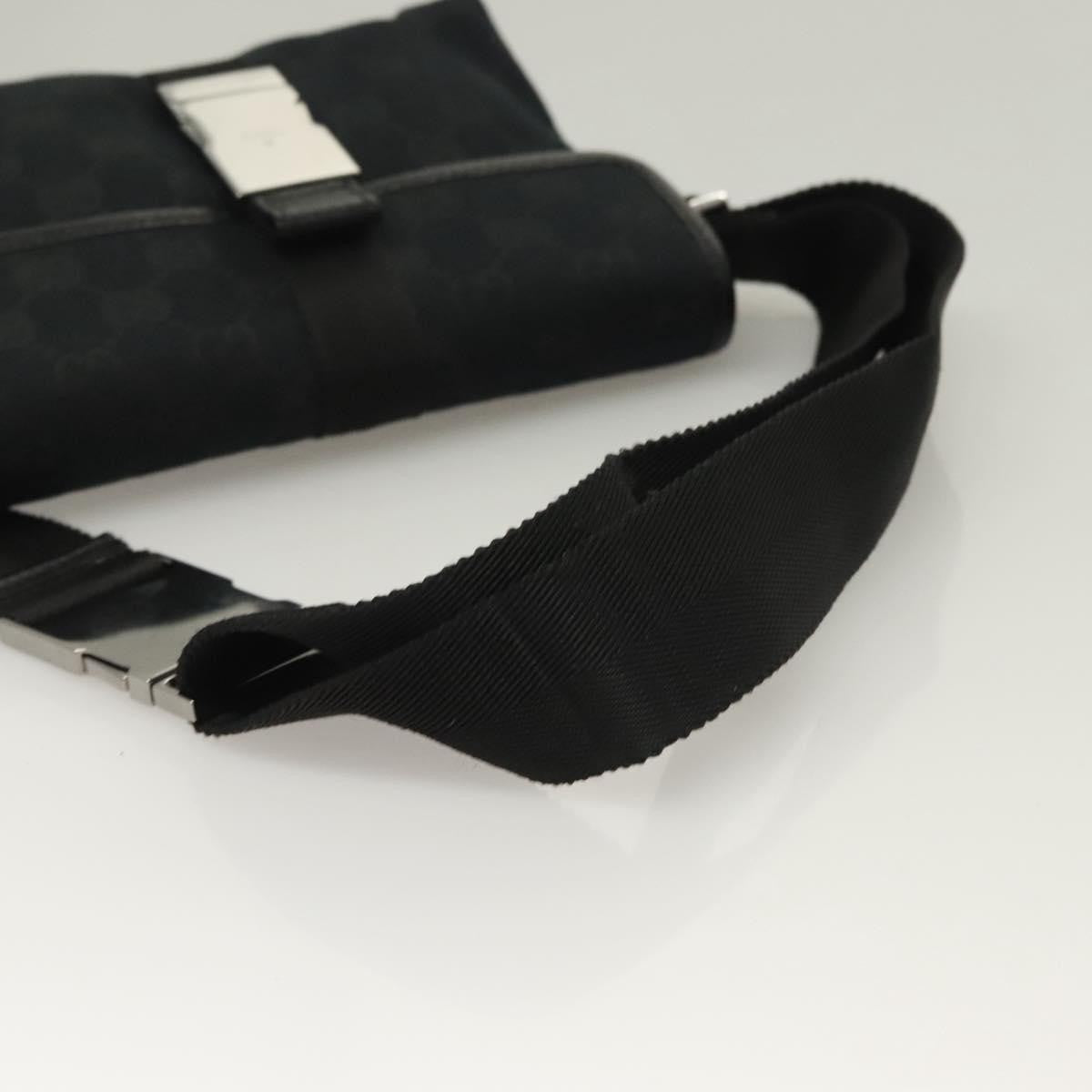 Gucci Buckle Belt Gg Canvas And Leather Black Canvas Bag (Pre-Owned)