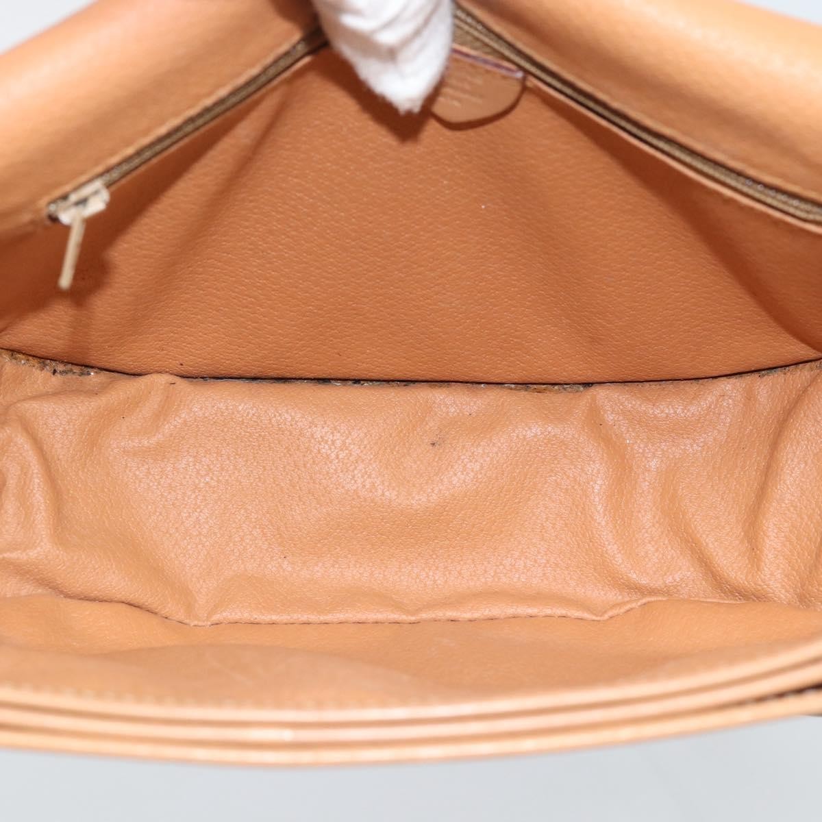 Celine Vintage Macadam Canvas And Leather Brown Canvas Shoulder Bag Bag (Pre-Owned)