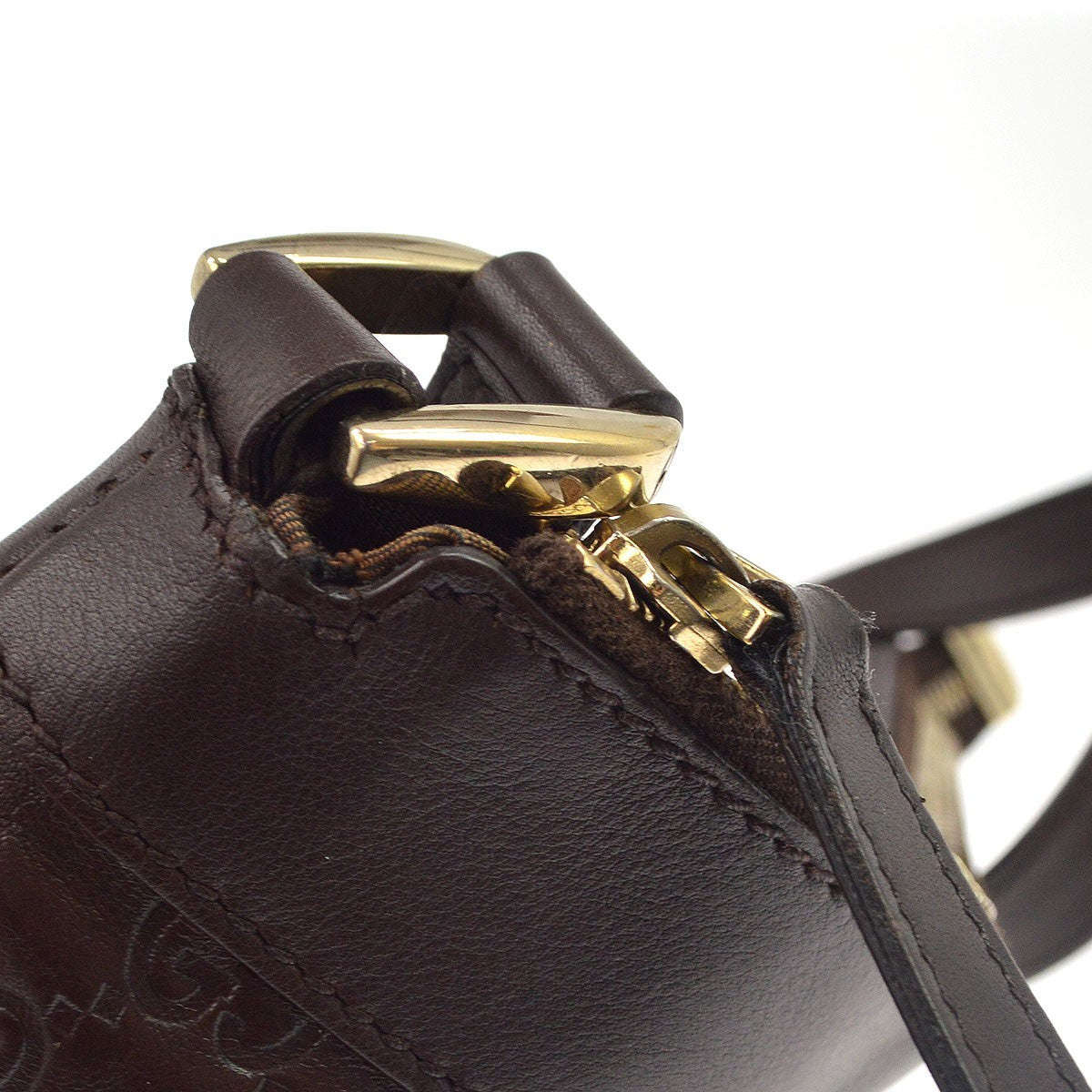 Gucci D Ring Messenger Guccissima Leather Brown Leather Shoulder Bag Bag (Pre-Owned)