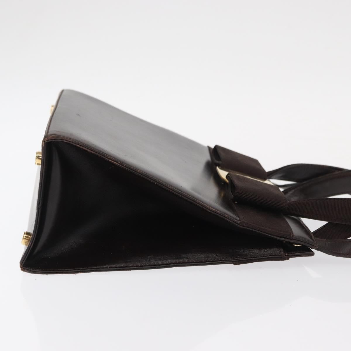 Salvatore Ferragamo Convertible Vara Bow Leather Brown Leather Handbag (Pre-Owned)