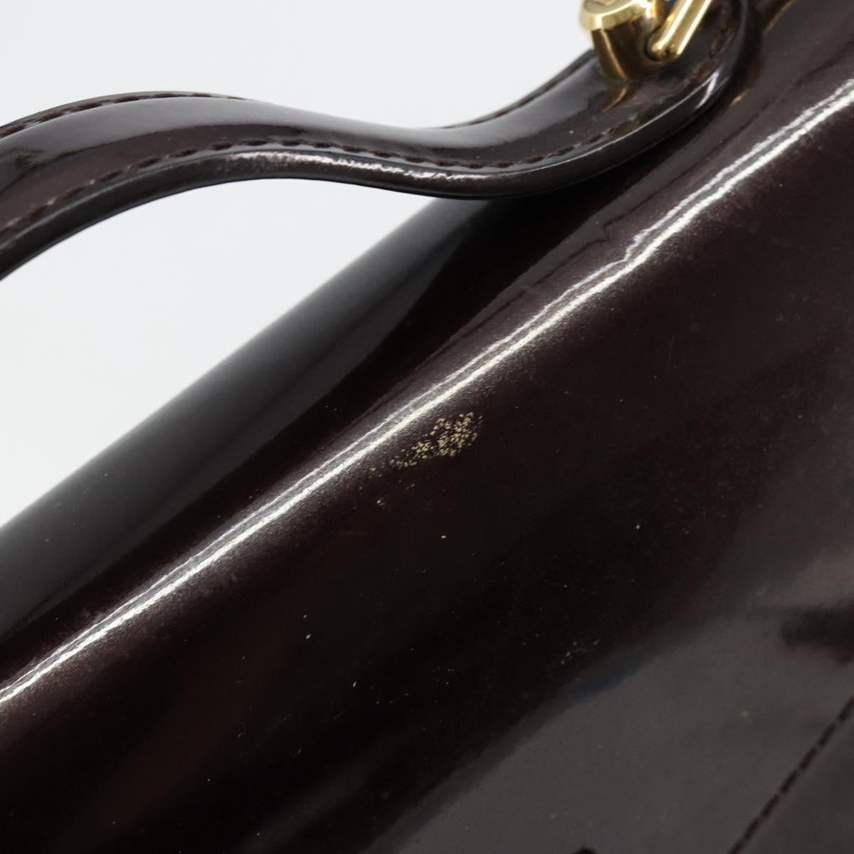 Louis Vuitton Monceau Vernis Burgundy Patent_Leather Handbag (Pre-Owned)