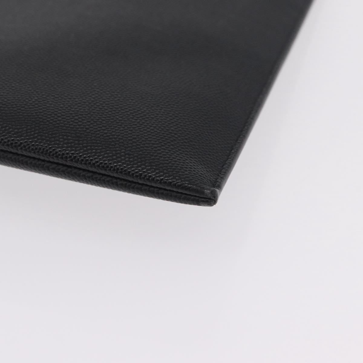 Saint Laurent Letters Zip Clutch Leather Black Leather Clutche & Pouche Bag (Pre-Owned)